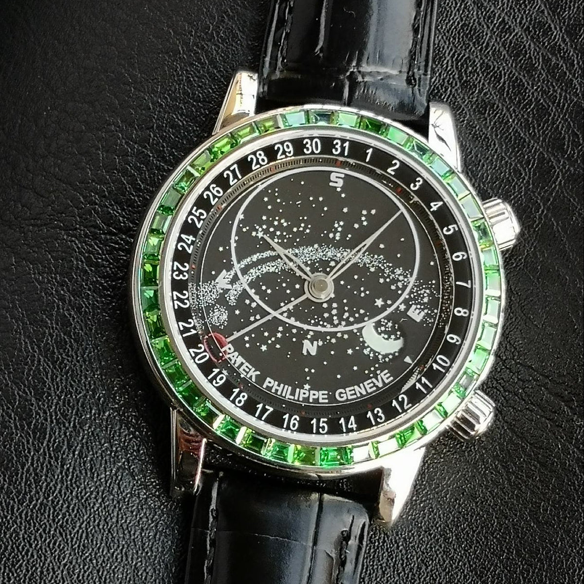 Patek Philippe Celestial Grand Complication 44mm Green Gemstones Black Dial