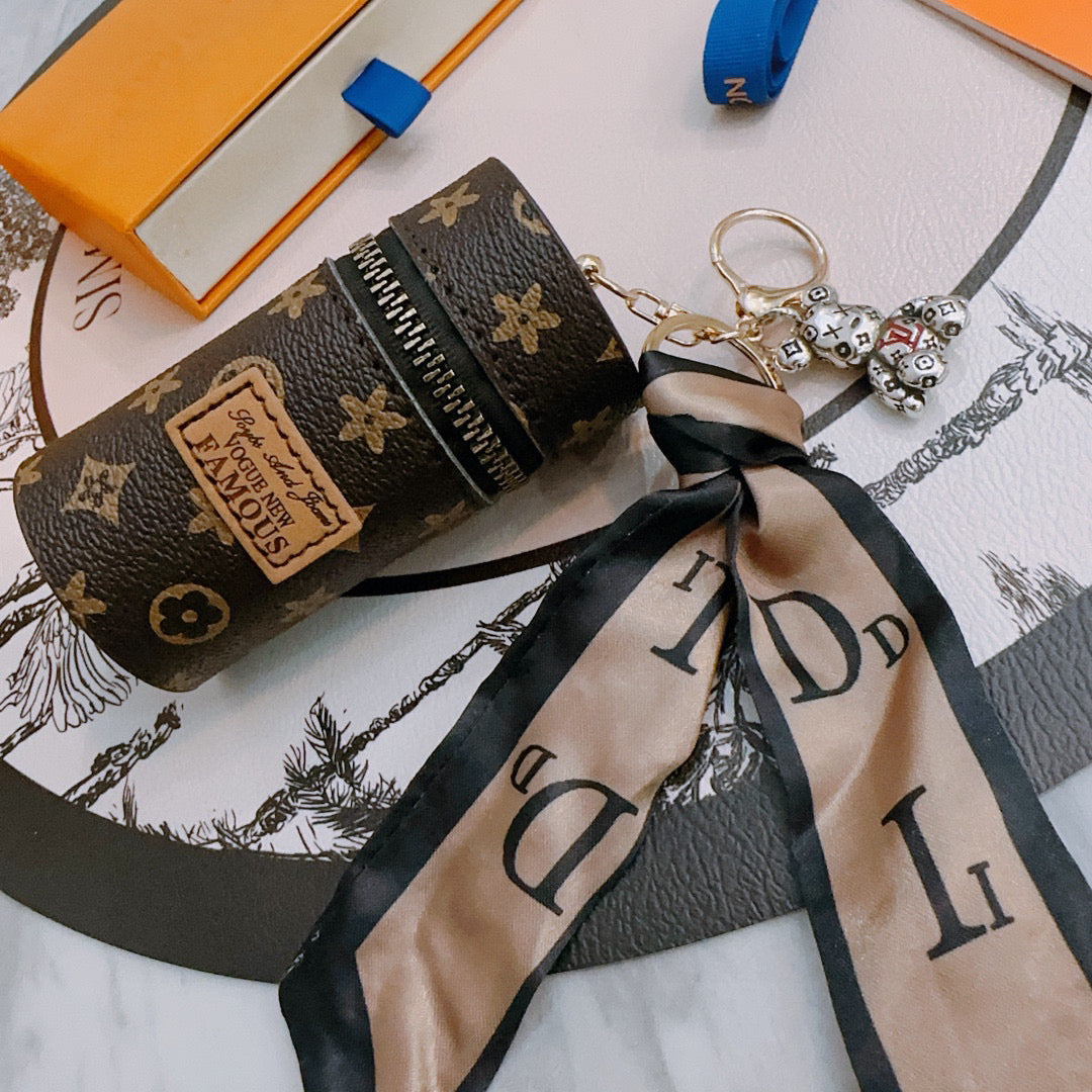 LV Lipstick Bag Keychain Charm