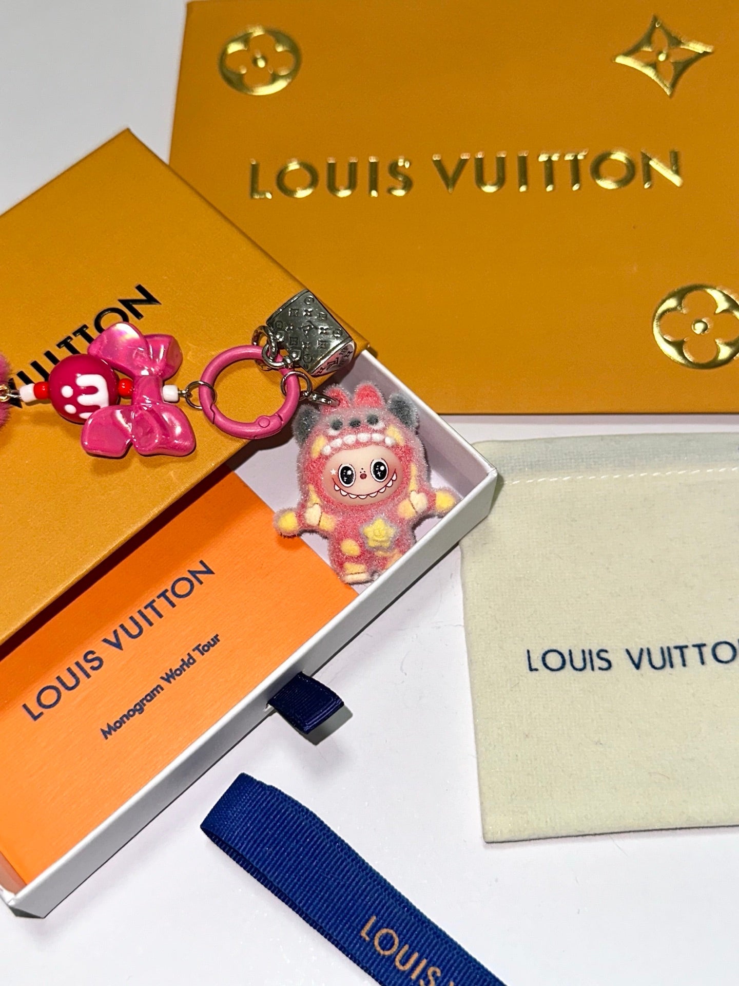 LV Pink Pop Mart Labubu Charm