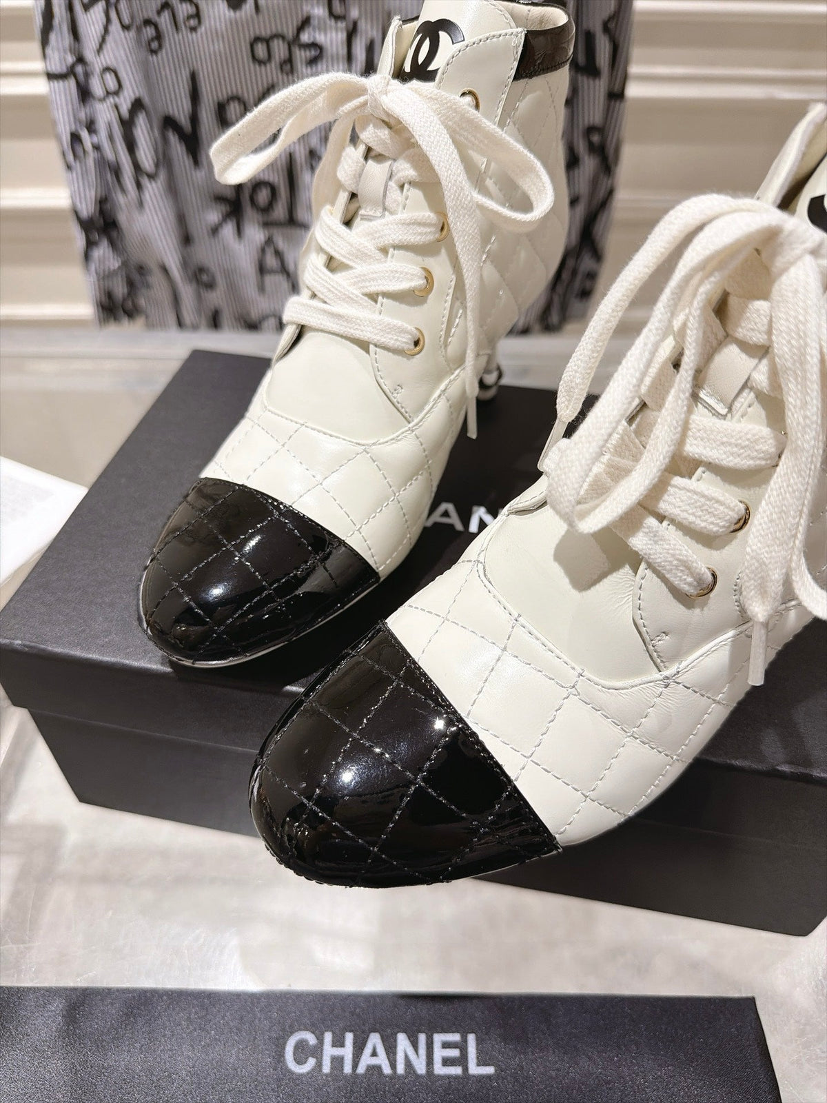 Chanel 2026 Quilted Ankle Boots 70mm Leather 124283