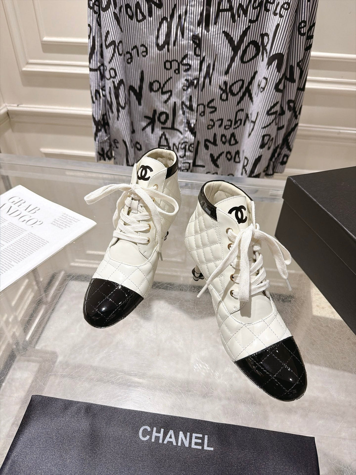 Chanel 2026 Quilted Ankle Boots 70mm Leather 124283