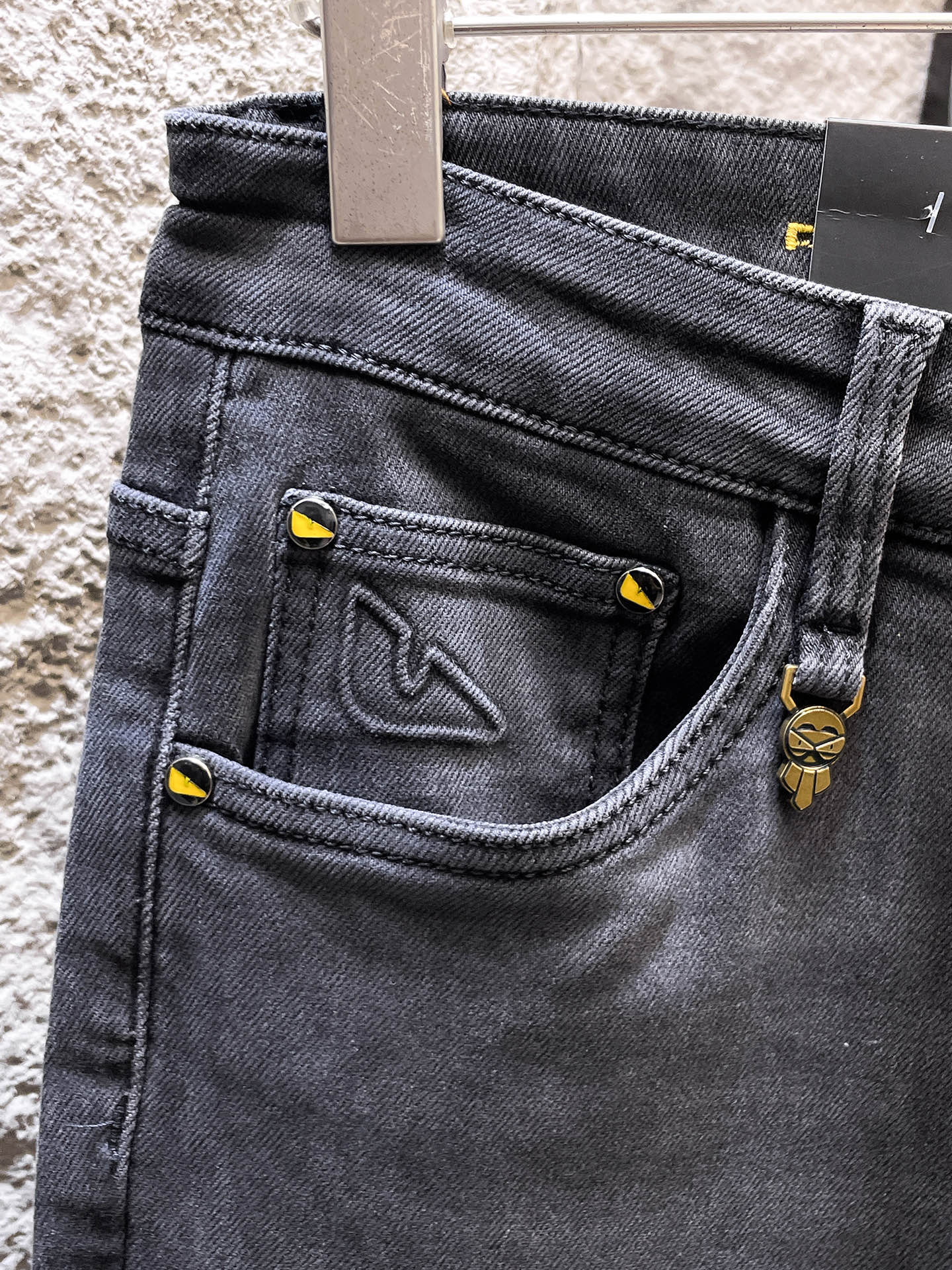 Fendi 2026 Men's Jeans Black Denim 804378