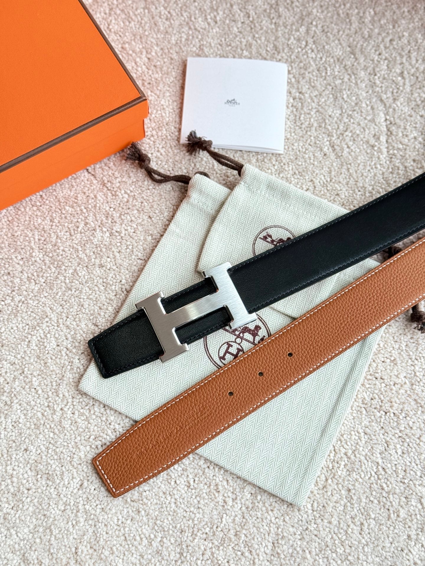 HM H 5382 38mm Belt Black Brown Leather 188232