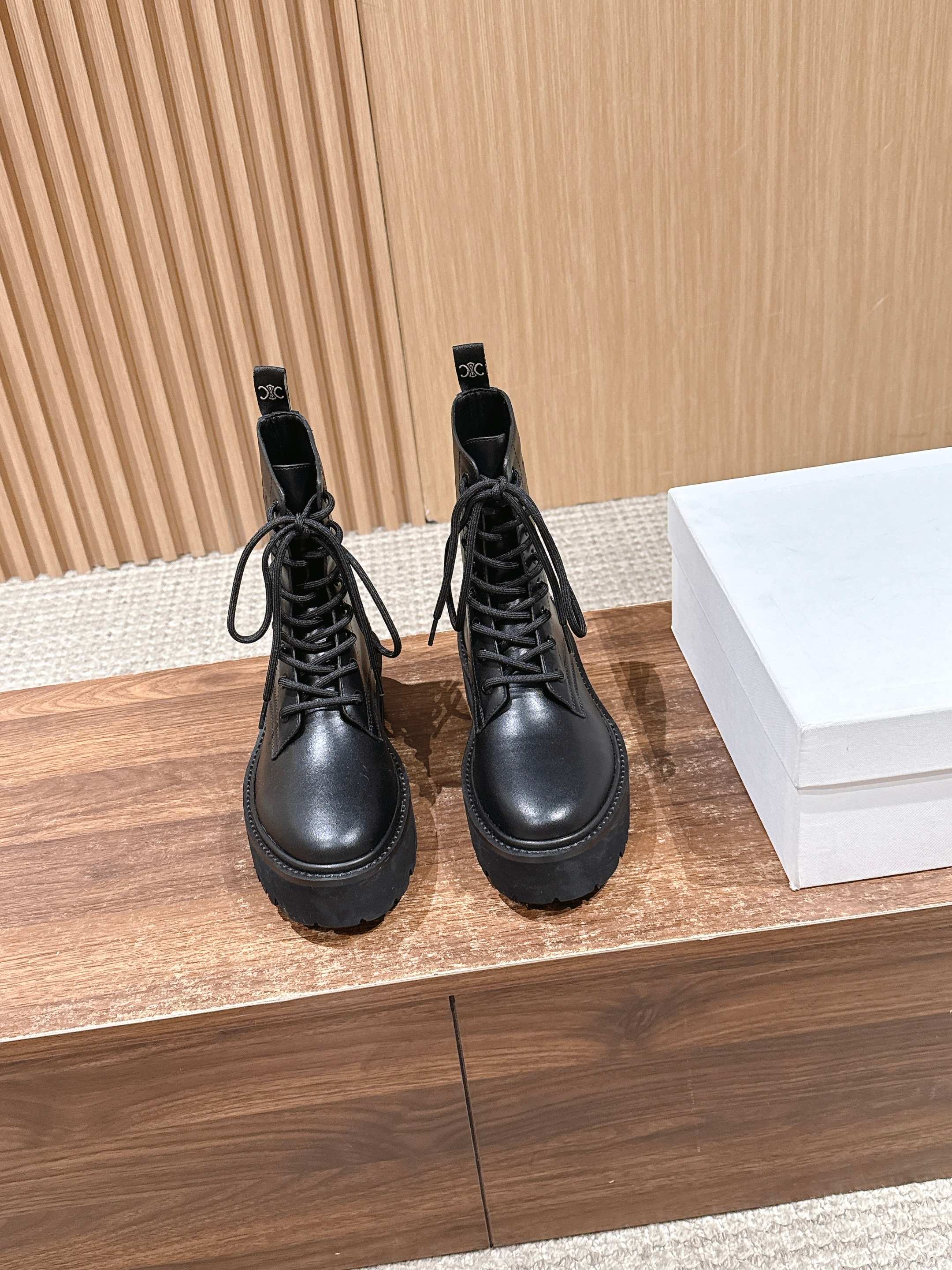 Celine 25 Boot Black Calfskin 554009