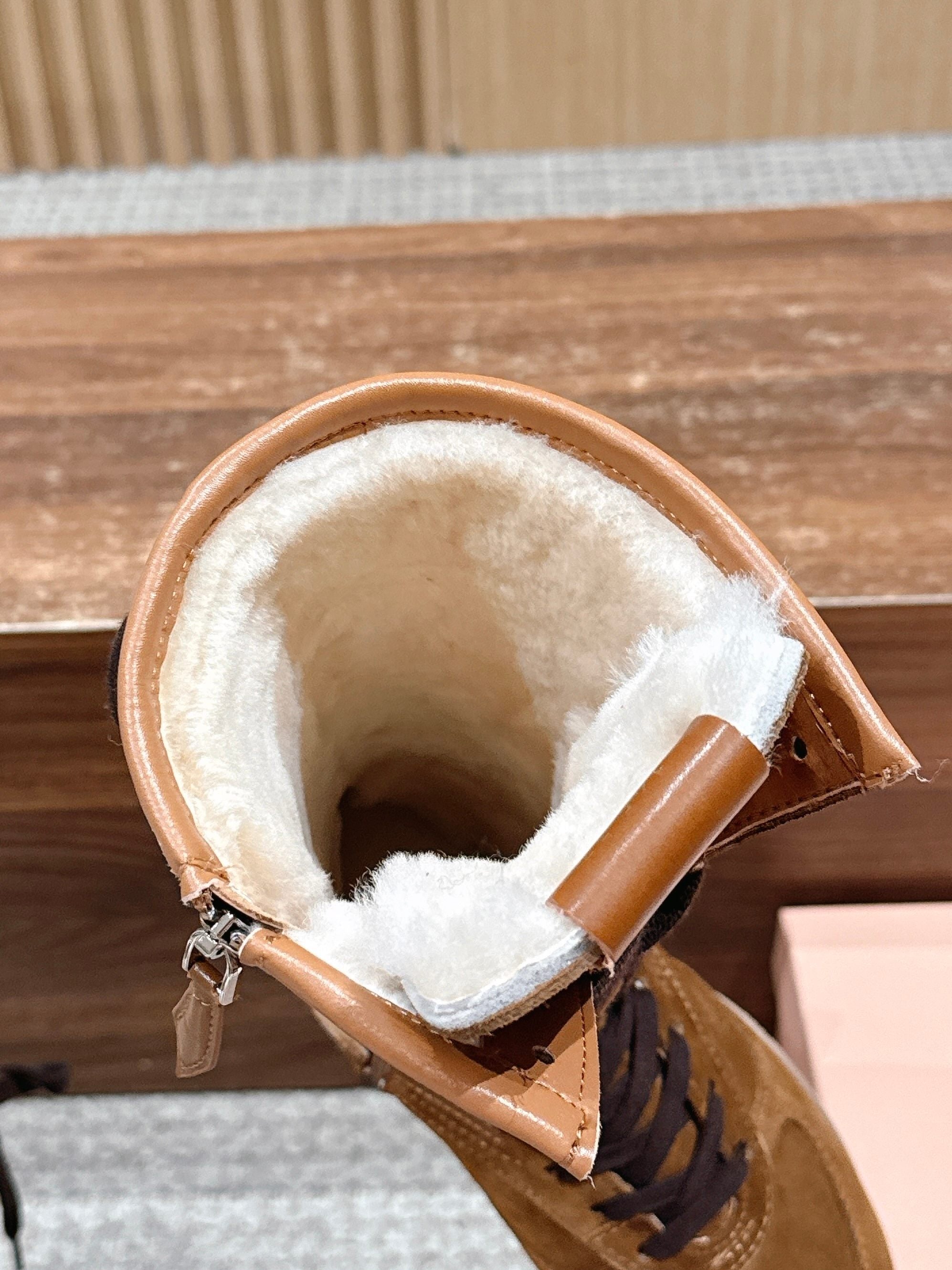 Miumiu 25 Boot Brown Suede Calfskin 553693