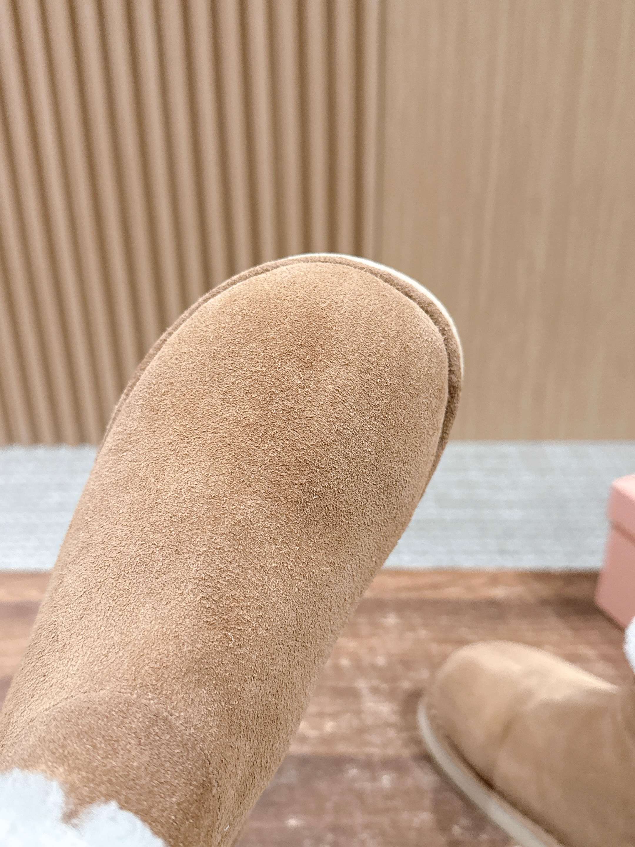 Miumiu 25 Boot Light Brown Mix White Suede Wool 553709