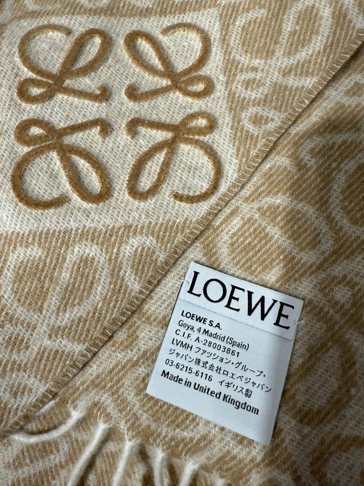 Loewe 2026 Anagram Scarf 180cm Wool And Cashmere 200658