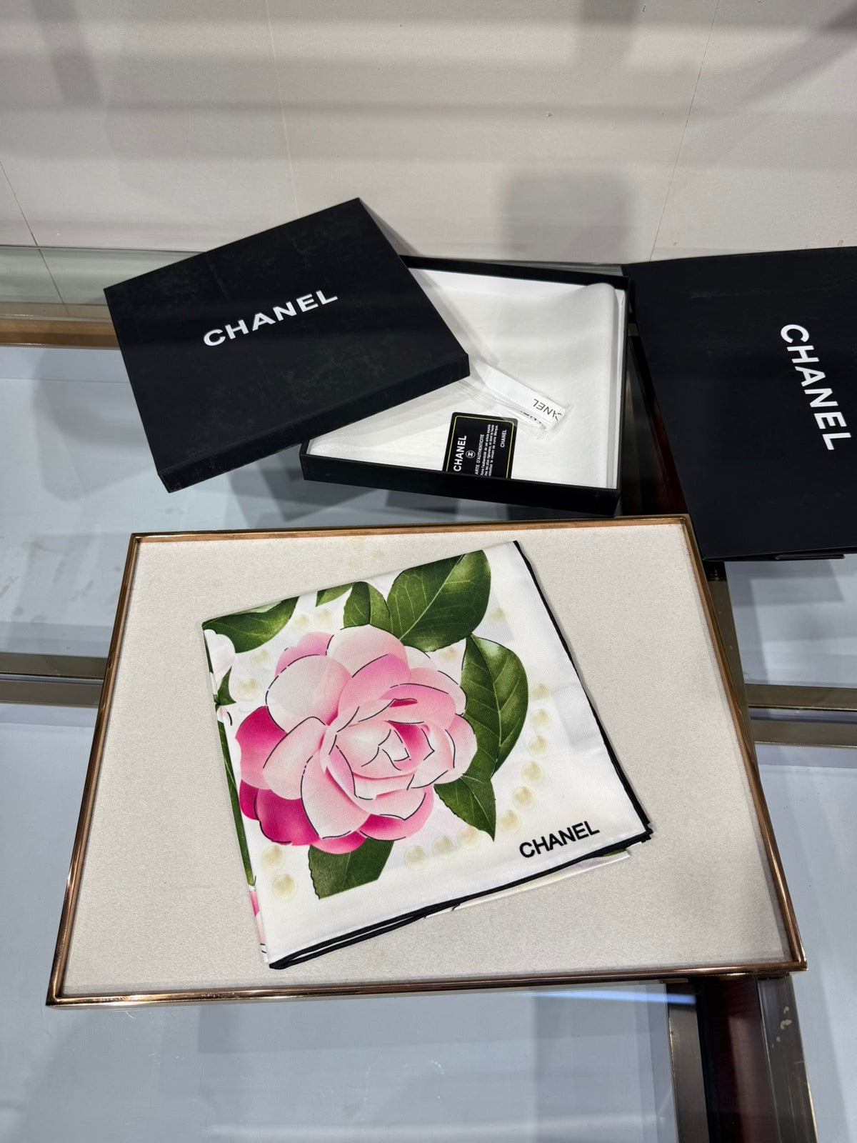 Chanel 2026 Camellia Scarf 90cm Colorful Silk 201050