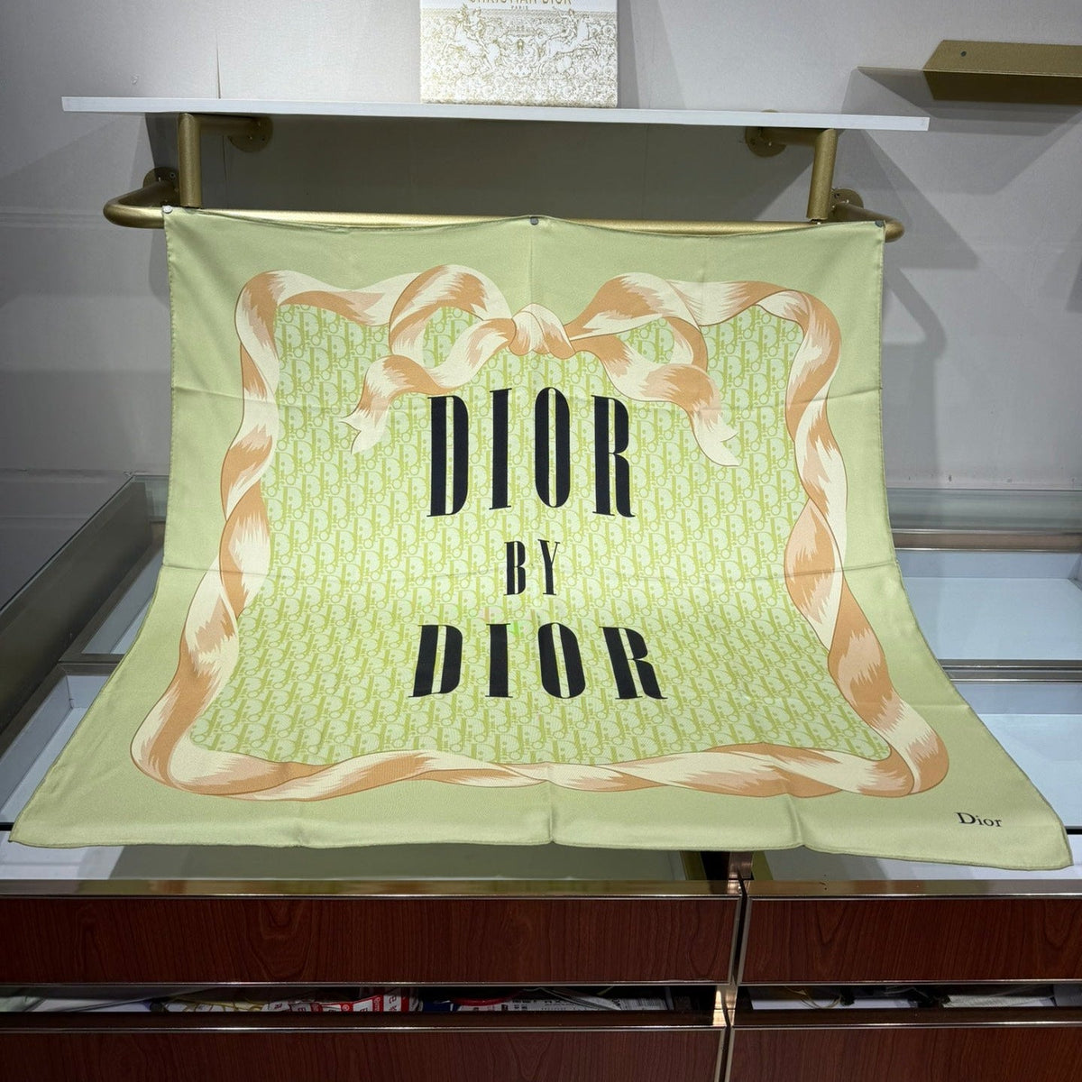 Dior 2026 Square Scarf 90cm Green Silk 214754