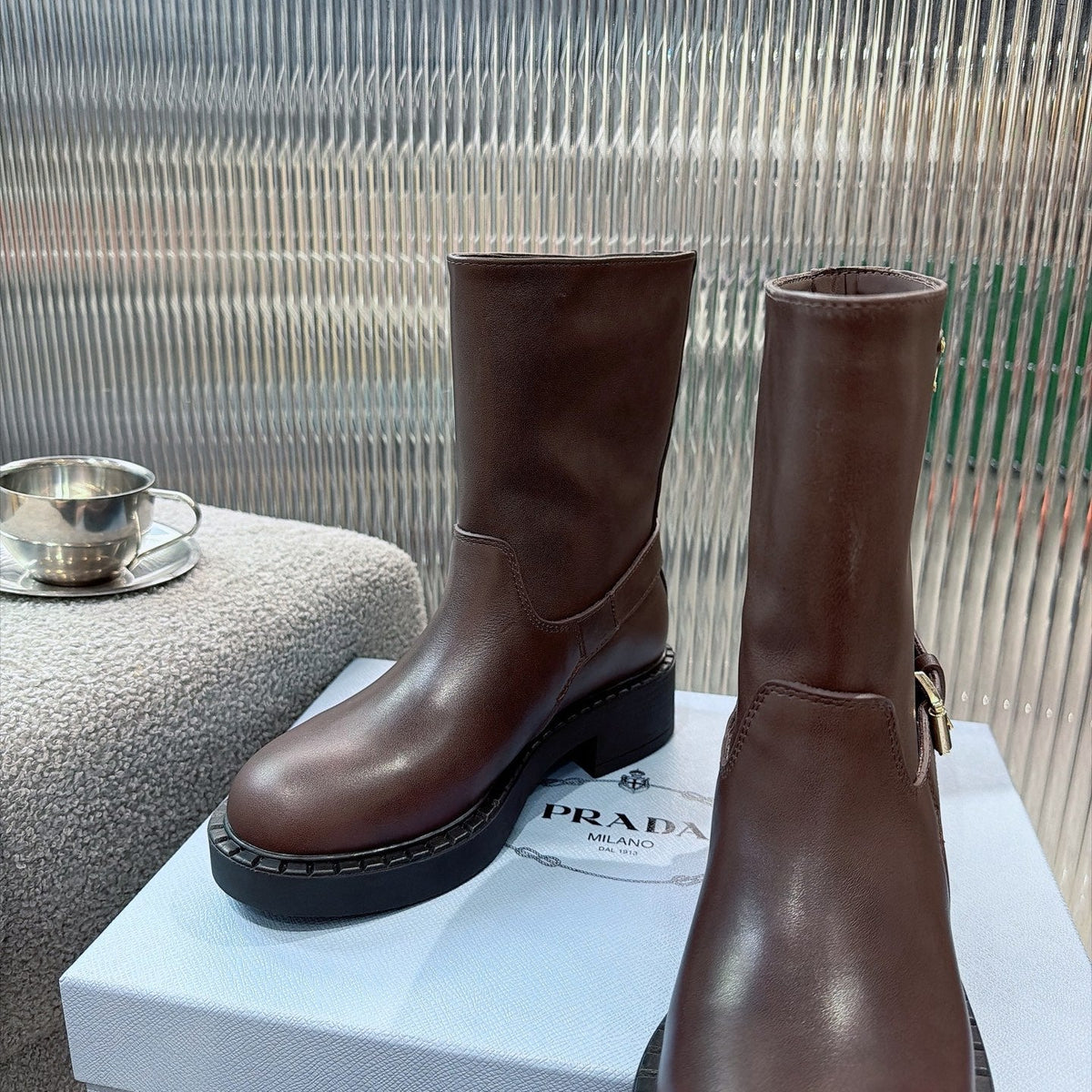 Prada 2026 Ankle Boots Suede Cowhide 148932