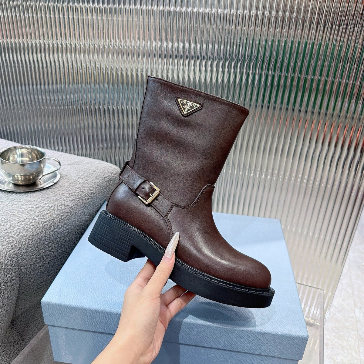 Prada 2026 Ankle Boots Suede Cowhide 148932