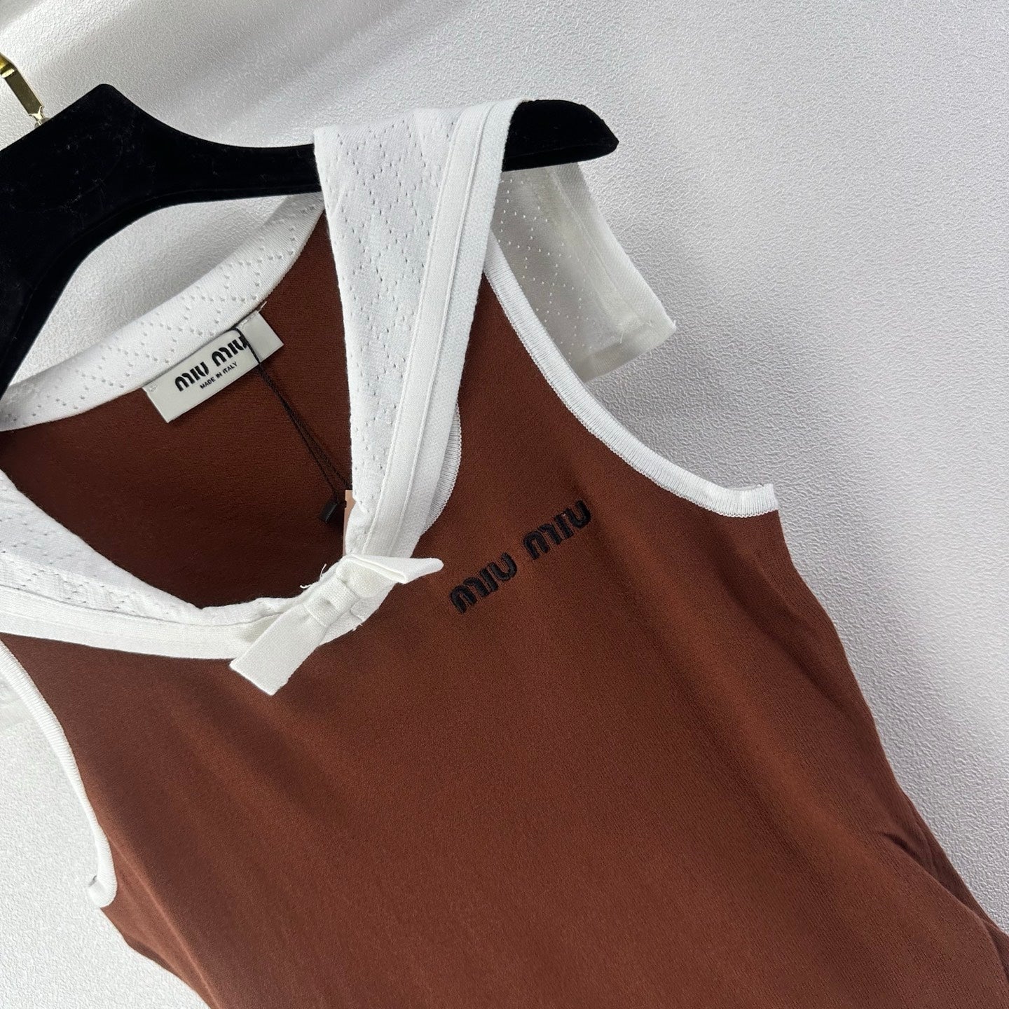 Miumiu 2026 Sailor Collar Bow Short-Sleeve Cotton 395594