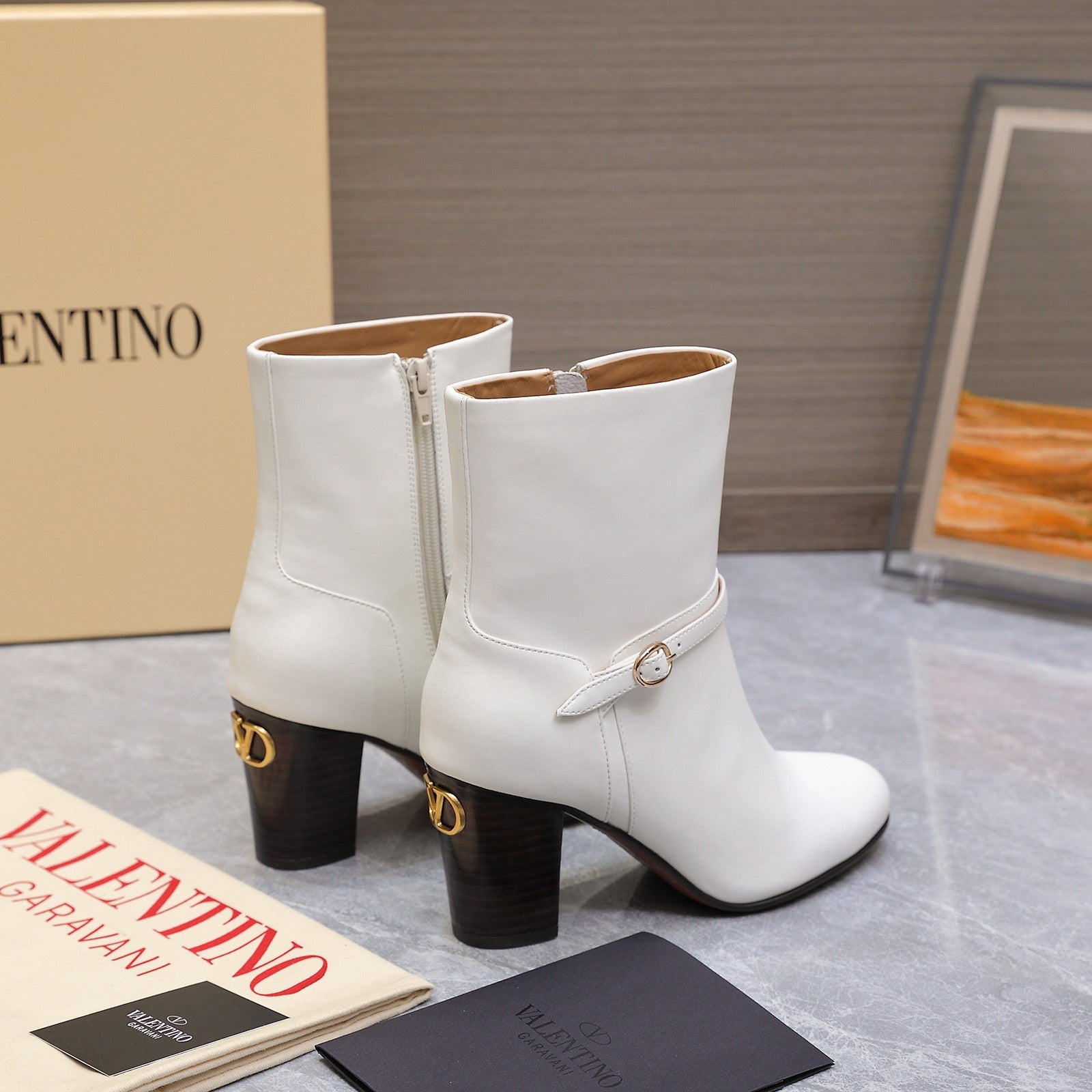 Valentino 2025 Heeled Boot White Cowhide 547596