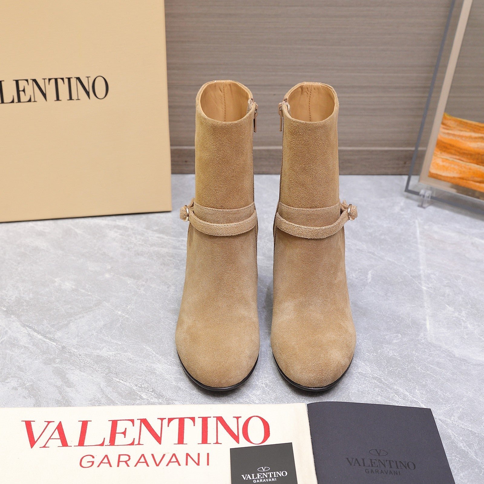 Valentino 2025 Heeled Boot Tan Suede 547598