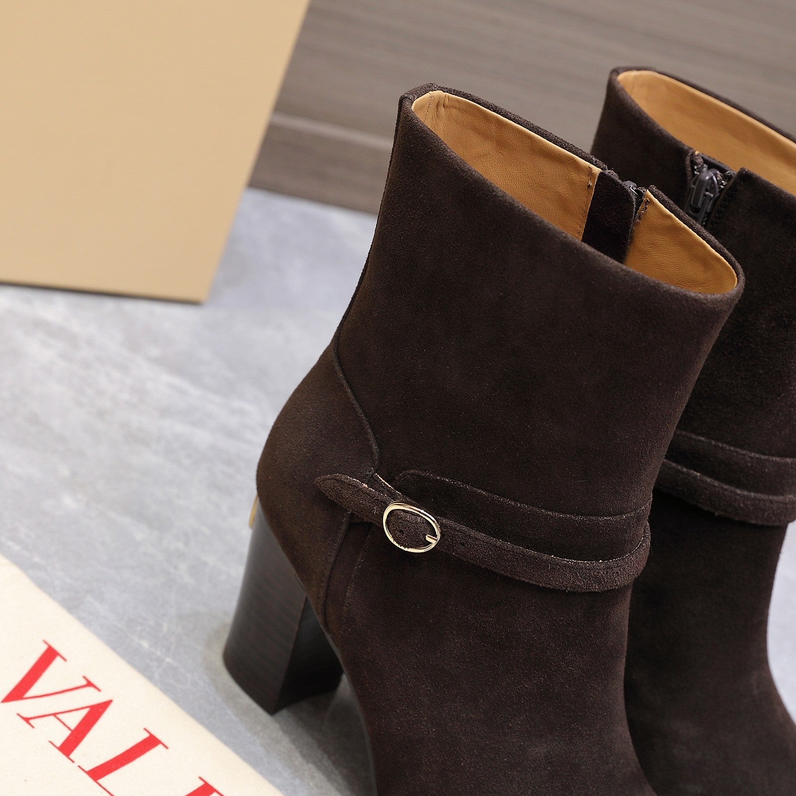 Valentino 2025 Heeled Boot Dark Brown Suede 547599