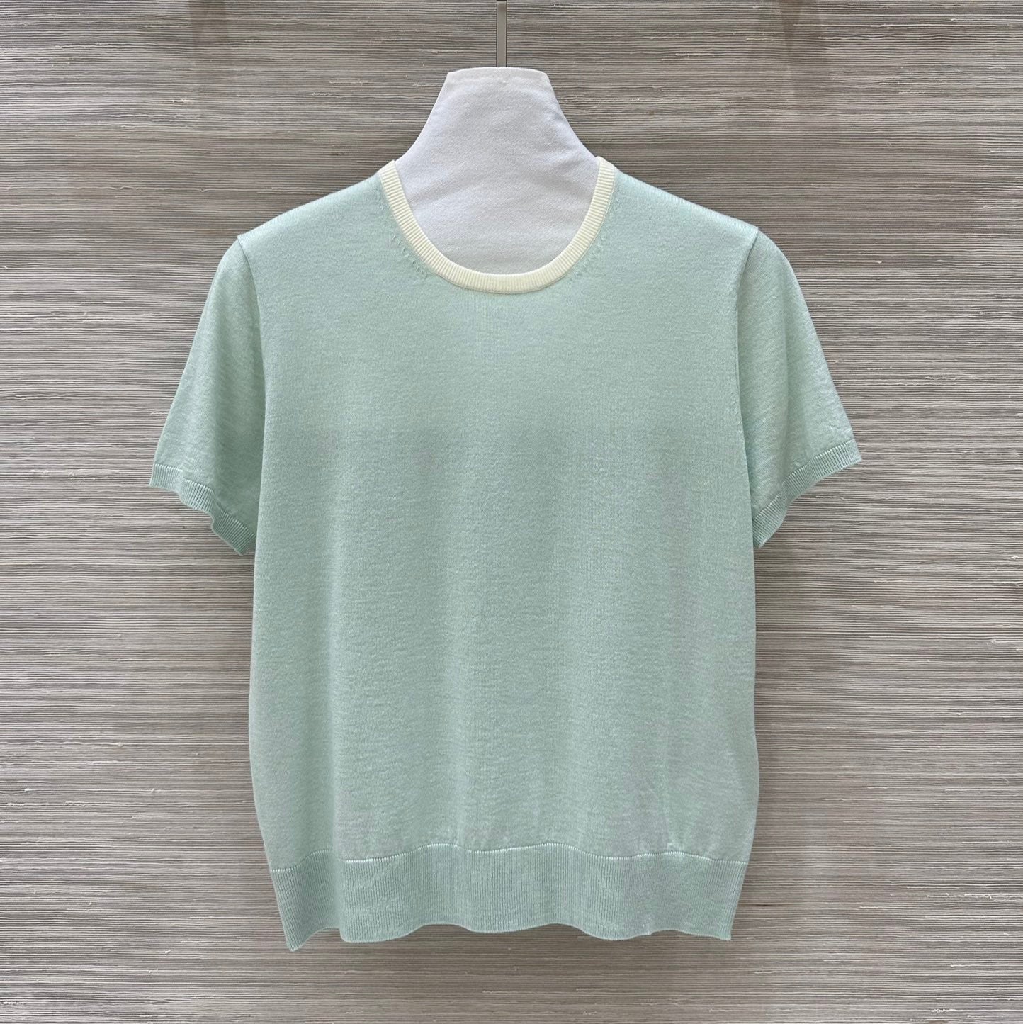 Miu Miu 25 Short-sleeve Top Mint Green Wool