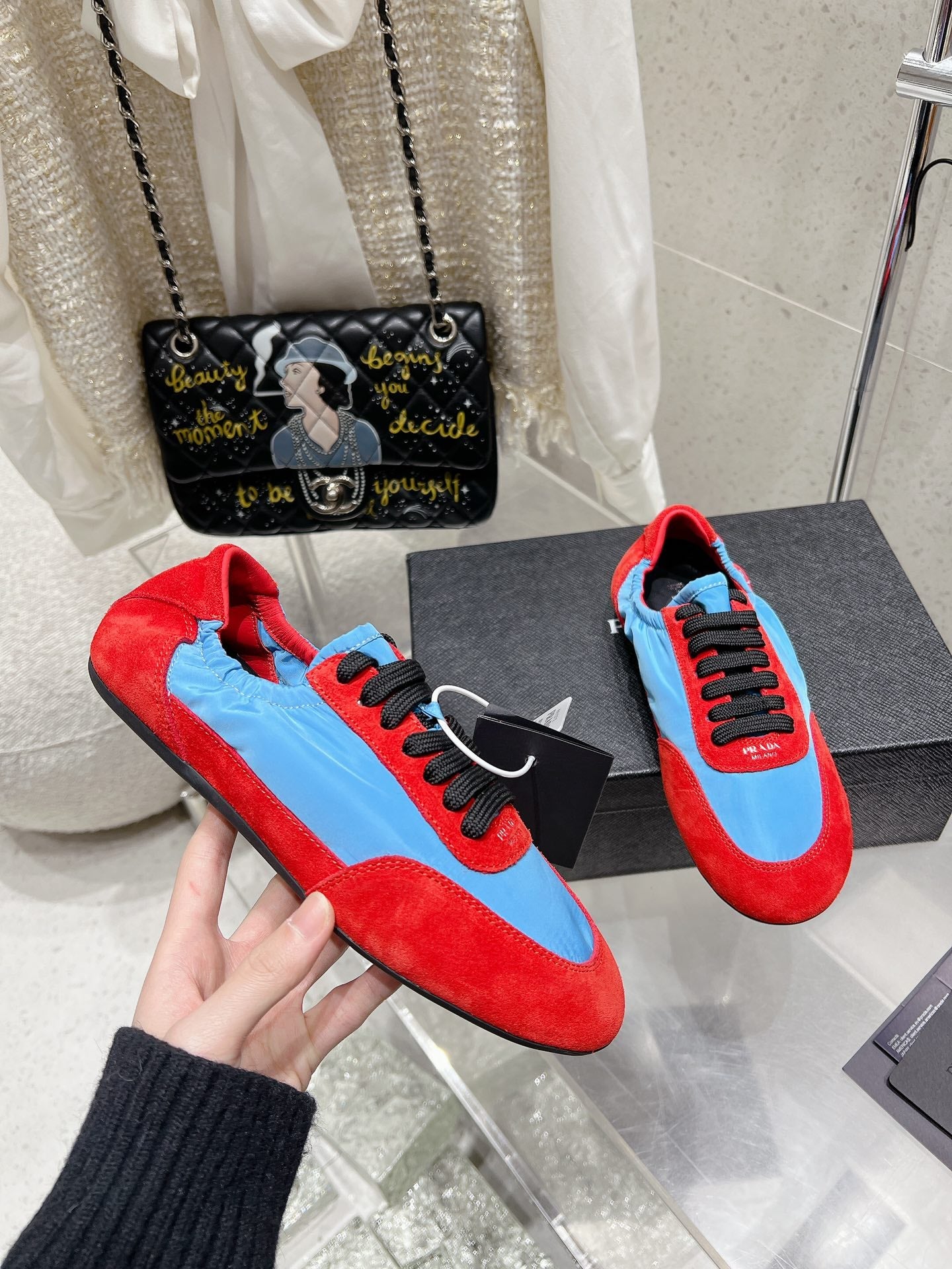 Pra 2025 Collapse Sneaker Red Blue Black Re-Nylon Suede 554284
