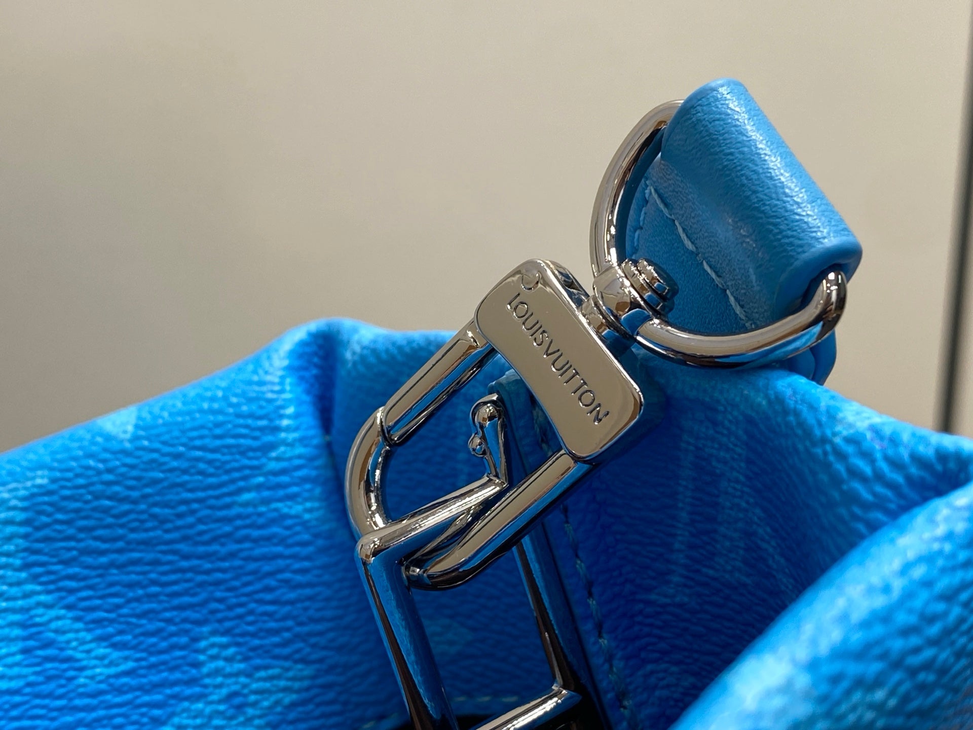 LV 2025 Blue Gradient Square Tote Shopping Bag Cowhide 343985