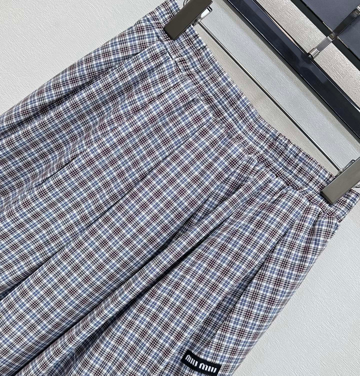 Miumiu 2026 Plaid Set Gray Cotton 410726