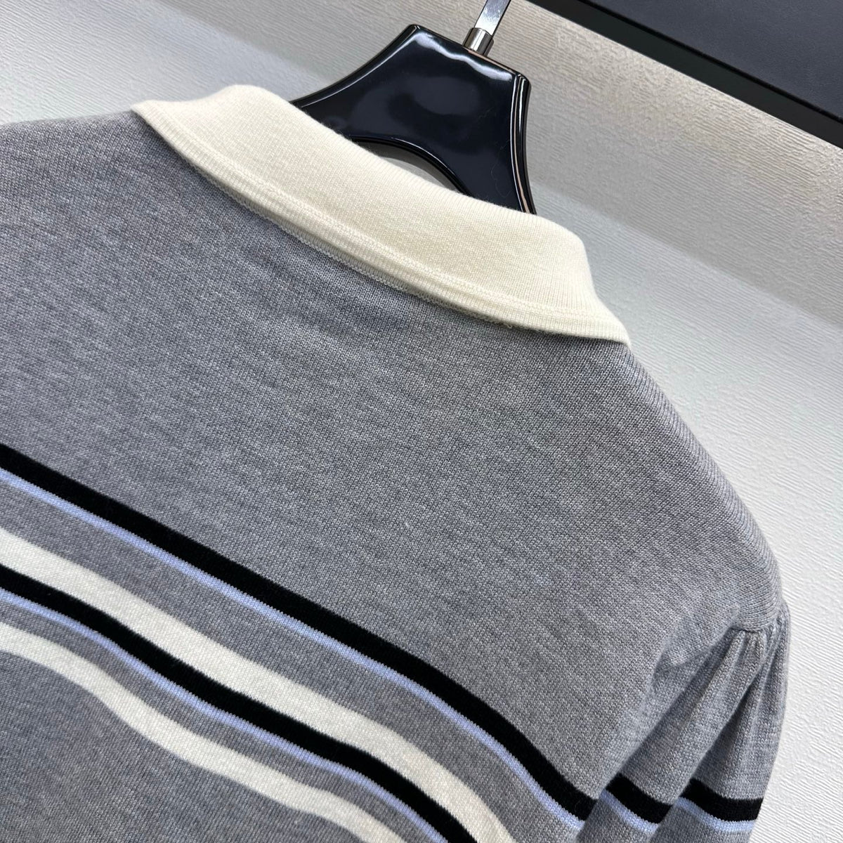 Miumiu 2026 Striped Long-Sleeve Knit Top with Peter Pan Collar Wool 418720