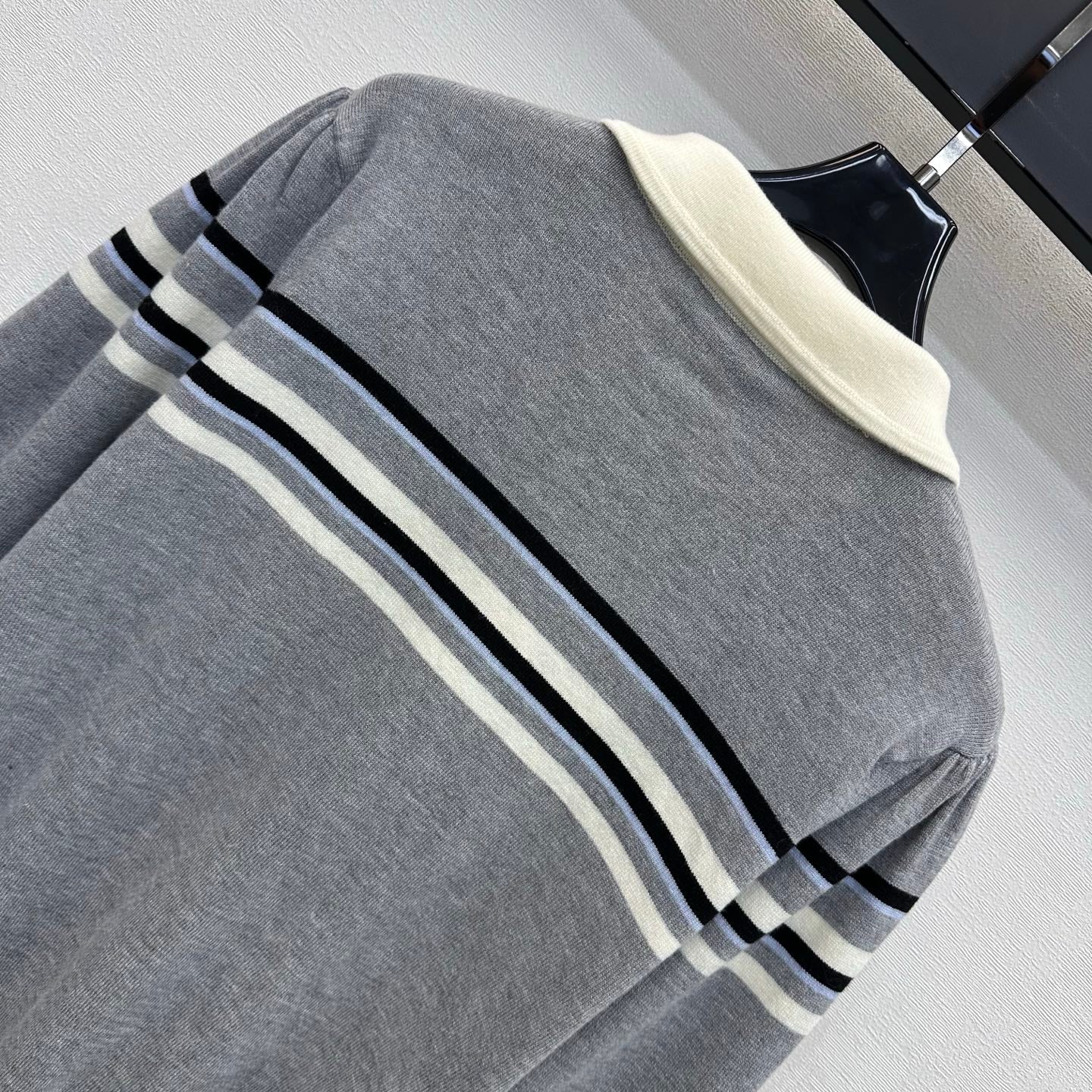 Miumiu 2026 Striped Long-Sleeve Knit Top with Peter Pan Collar Wool 418720