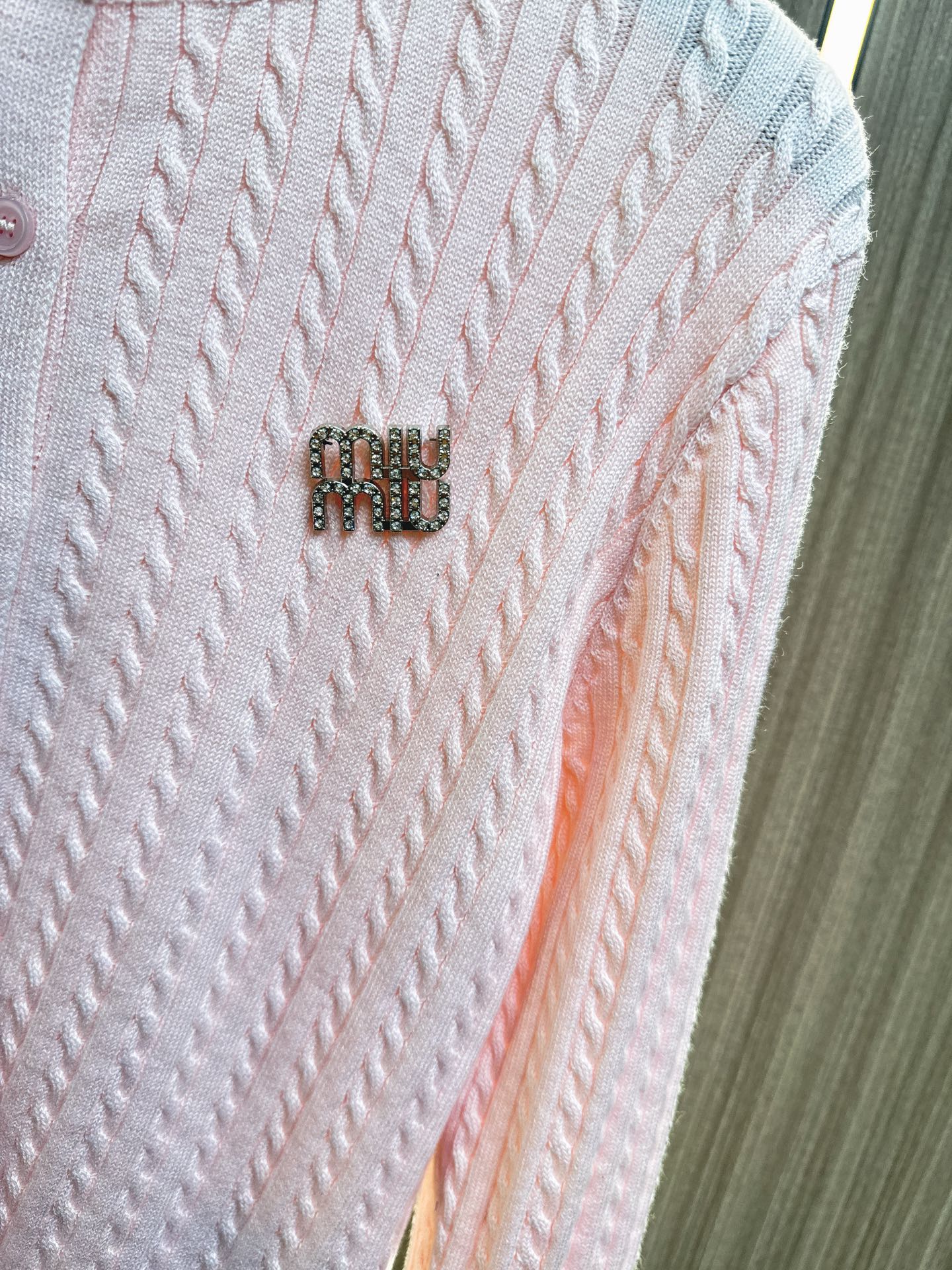 Miumiu 2025  Cardigan With Bow Cuff Cotton Wool