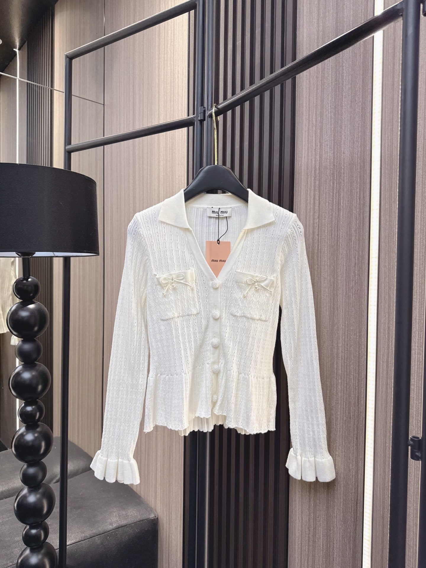 Miumiu 2025 V- Cardigan Cotton Wool