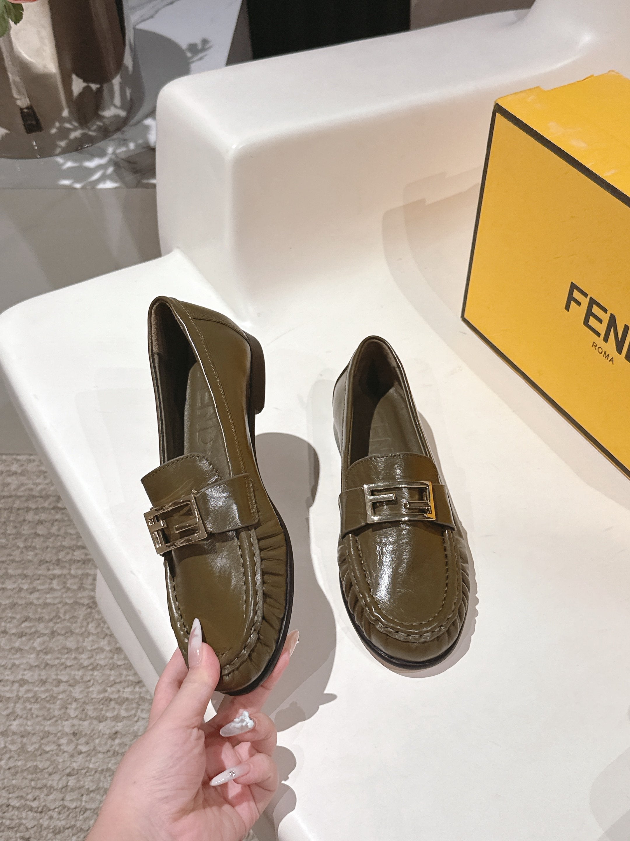 Fendi 2025 Loafer Olive Green Calfskin 560515
