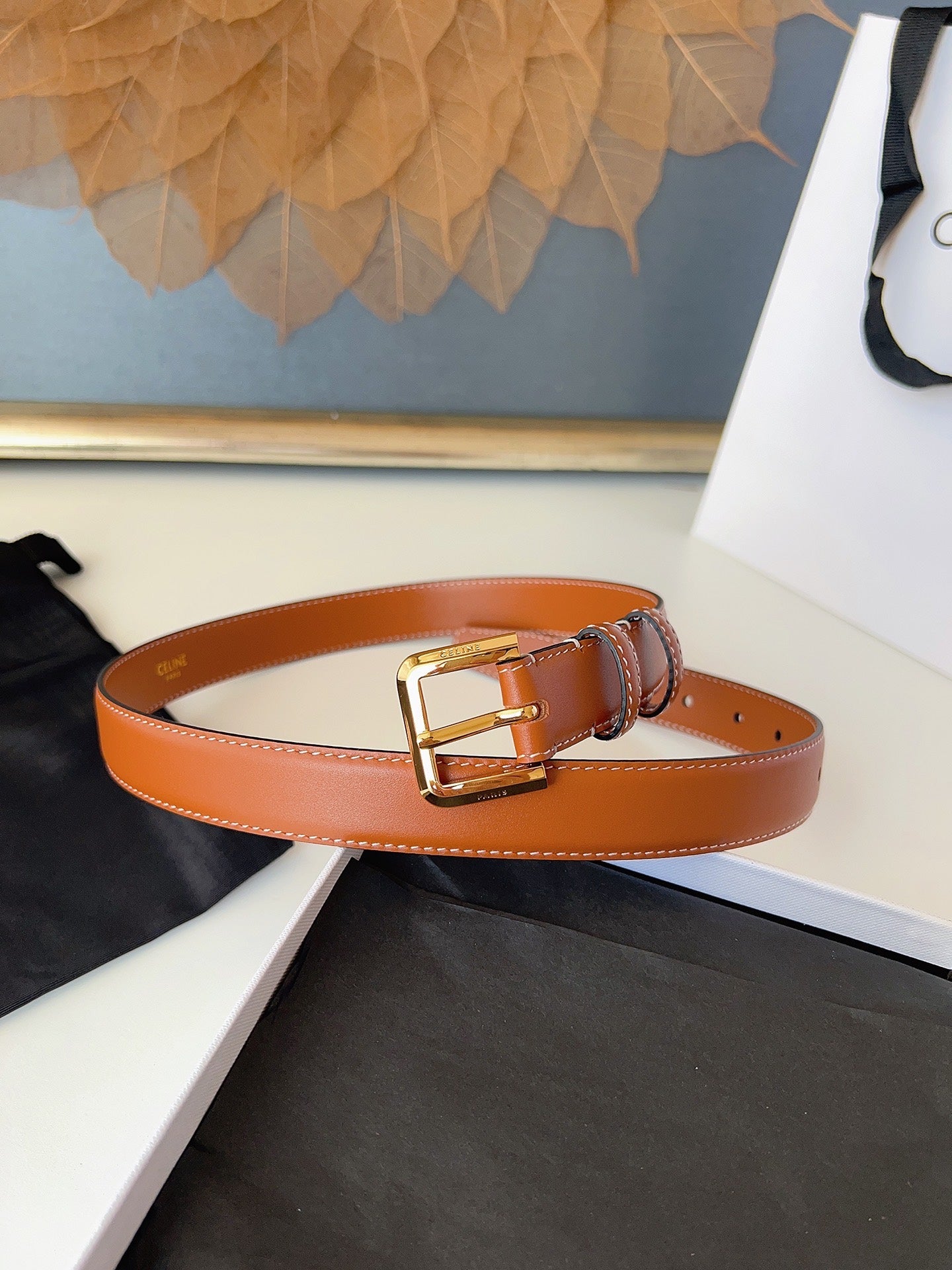 CL Gold 25mm Triomphe Camel Brown Cowhide 616408