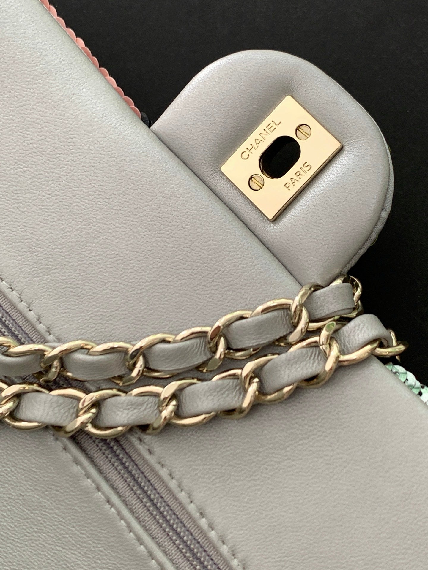 Chanel 2026 Flap Bag 25.5cm Muliticolor Sequin Leather 339817