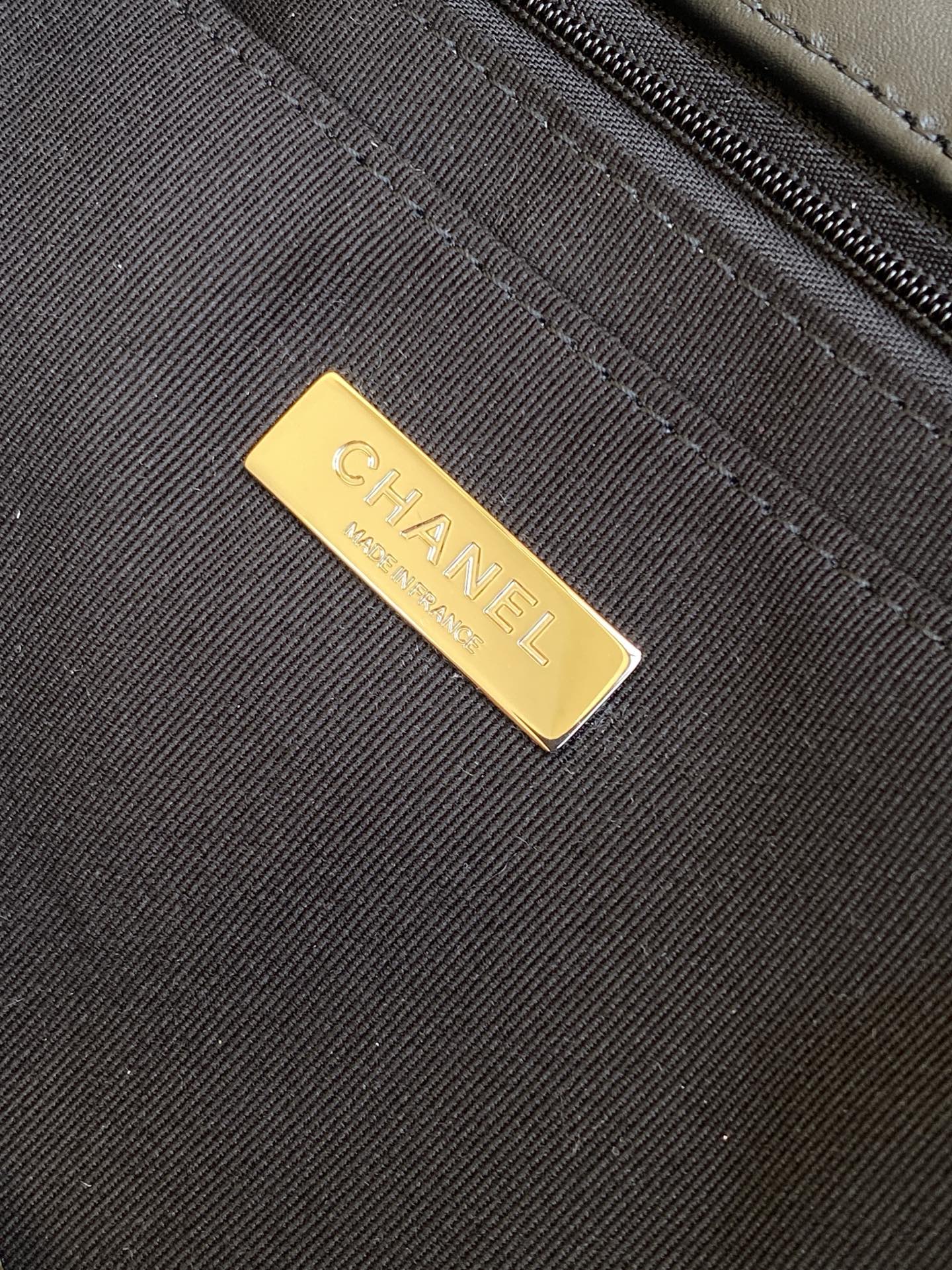 CC 2025 Bag Black Tweed Fabric Leather