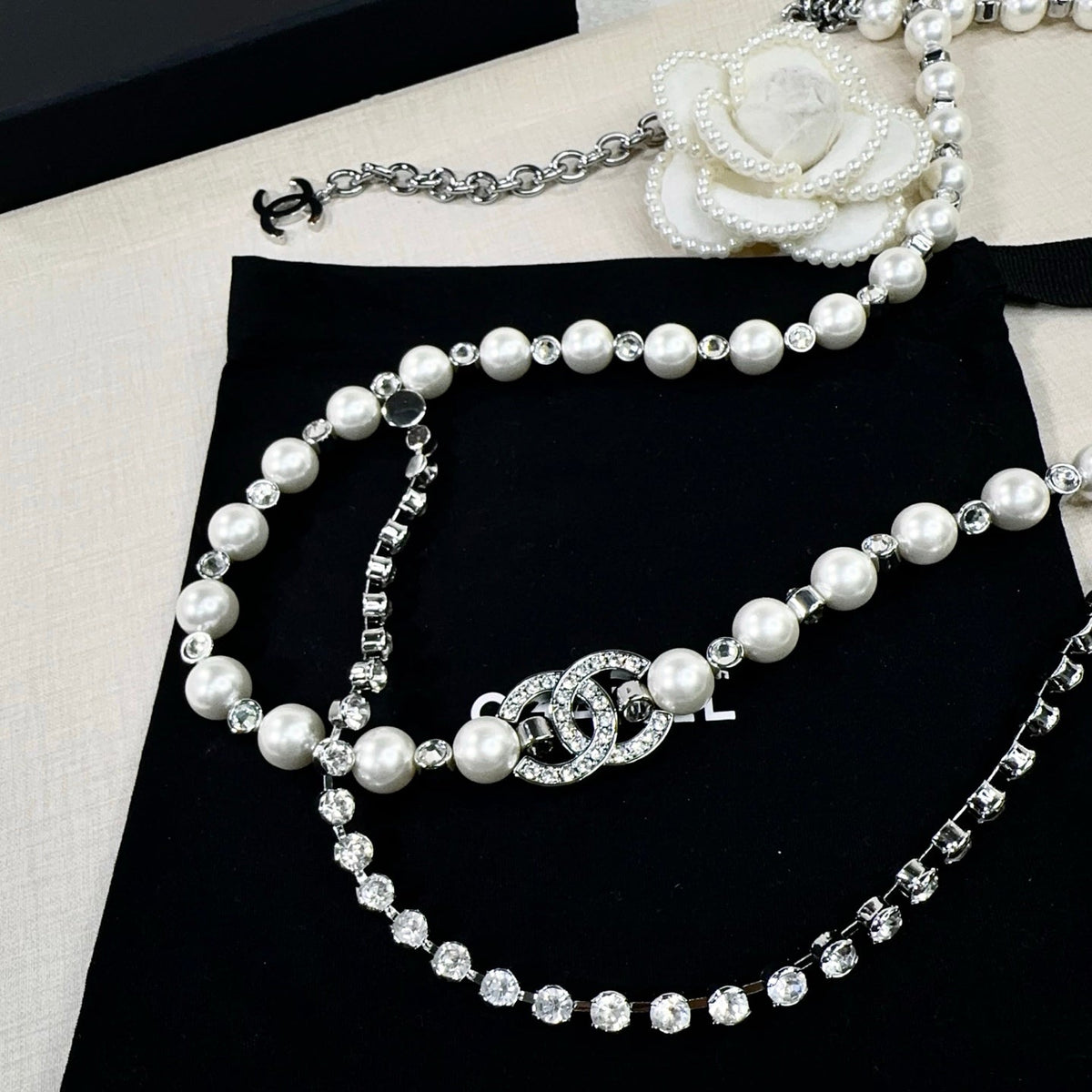 Chanel 2026 Pearl Rhinestone Chain Belt