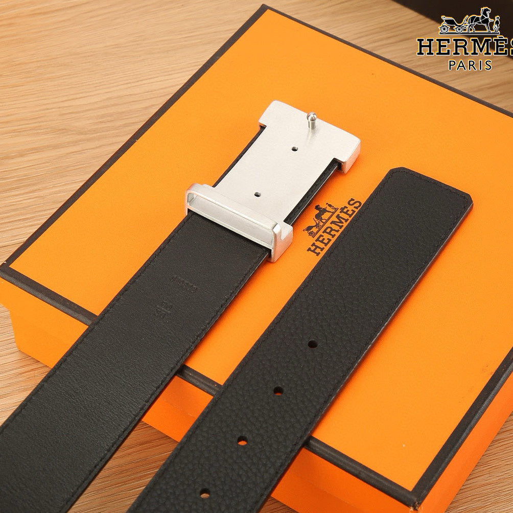 HM Constance Belt 38mm Black Togo Leather 619664