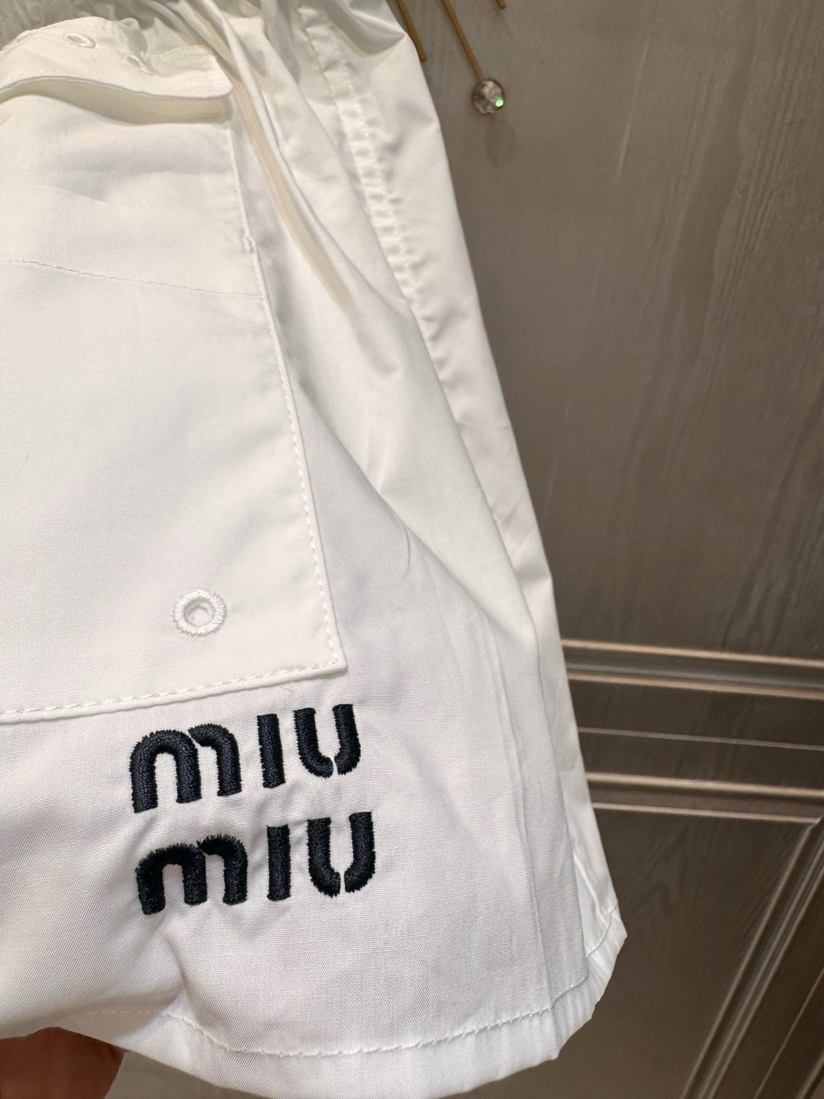 Miumiu 2026 Mini Skirt With Elasticated Waist White Cotton