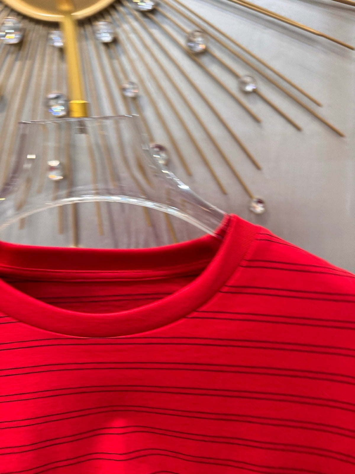 Miumiu 2026 Striped Long-Sleeve T-Shirt Red Cotton