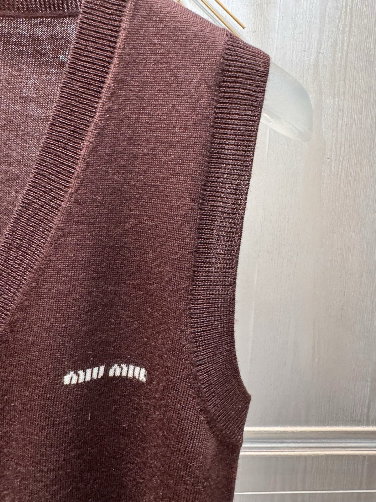 Miumiu 2026 Knit Vest  Coffee Brown Wool