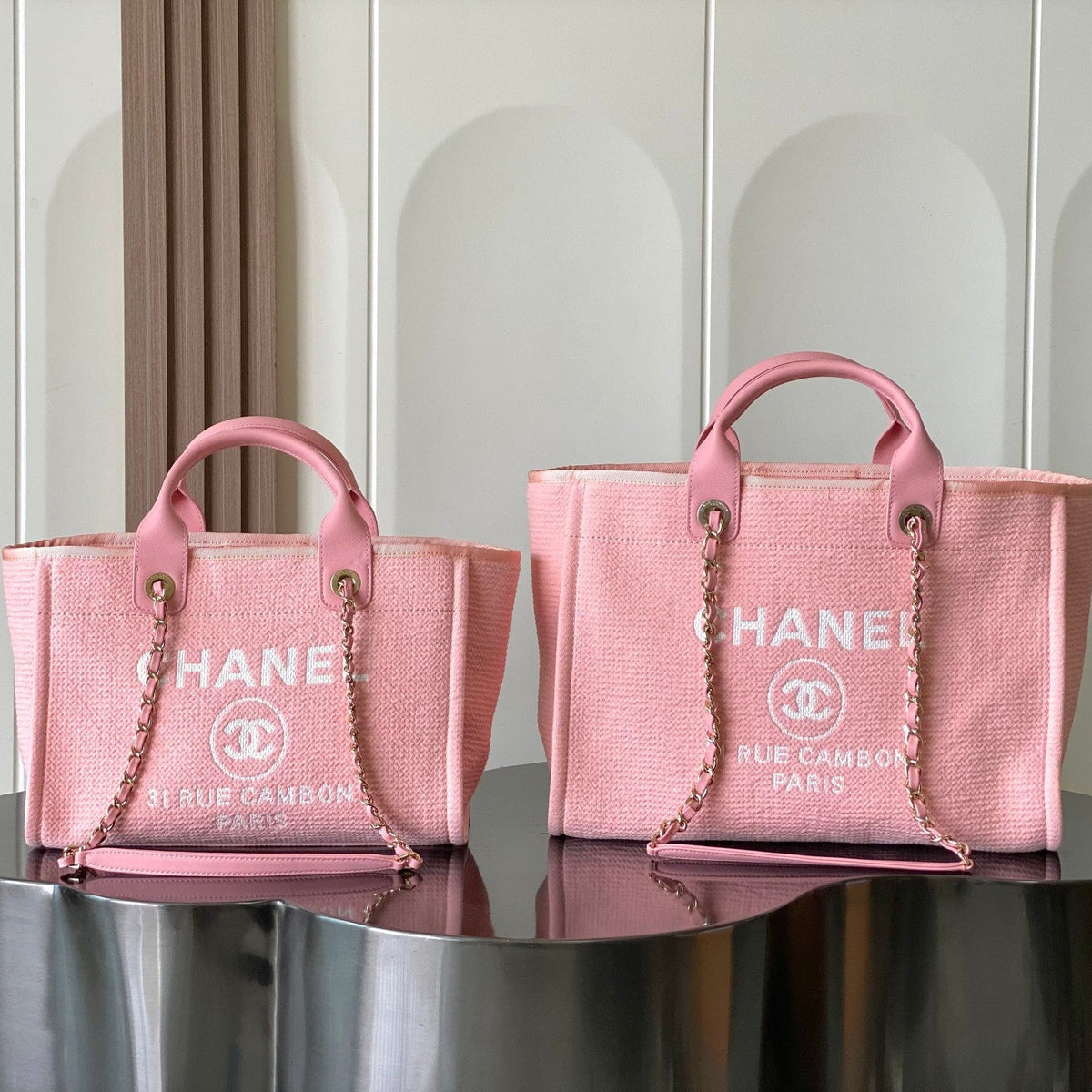 Chanel 2026 Deauville Bag Pink Canvas