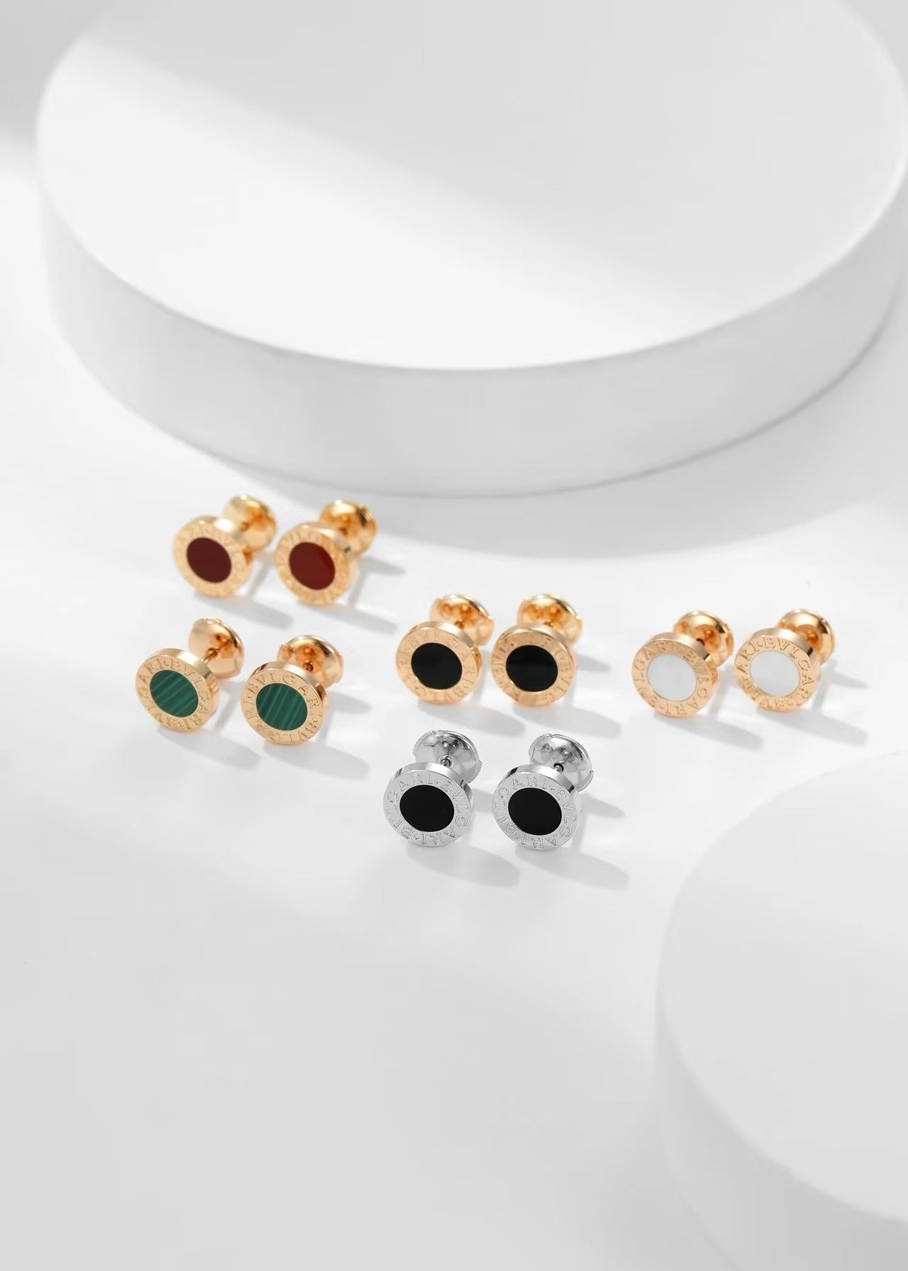 BVL Pink Gold Stud Earrings