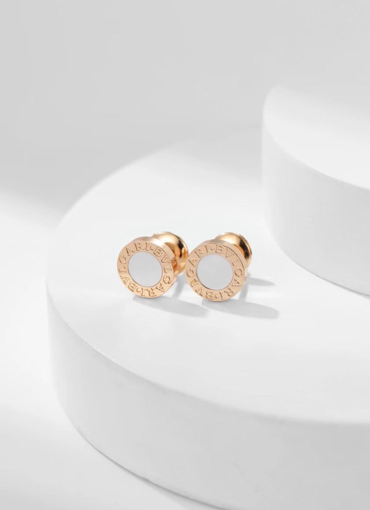 BVL Pink Gold Stud Earrings
