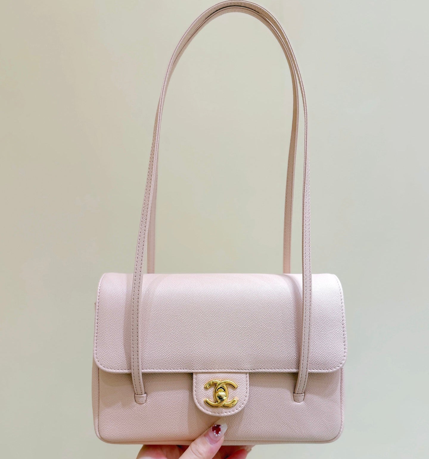 Chanel 26 Shoulder Bag 22cm Pink Caviar Leather 351910