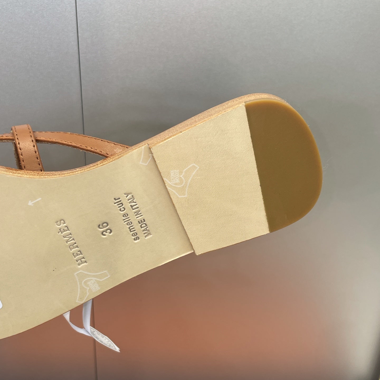 HM 26ss Kelly  Sliver Buckle Slipper Brown Calfskin 607155