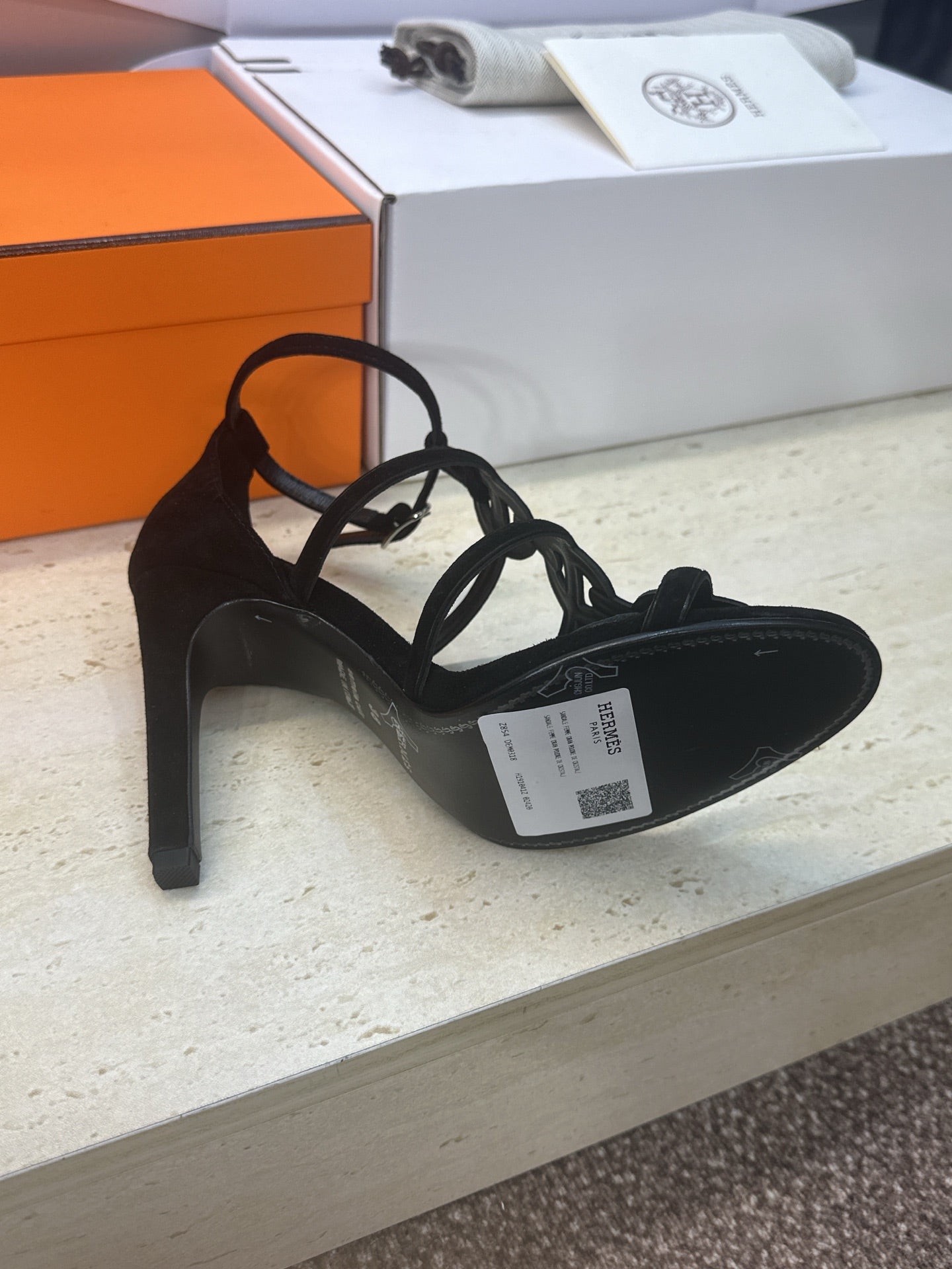 HM 26ss High Heels Sandals 95 Black Suede 633225