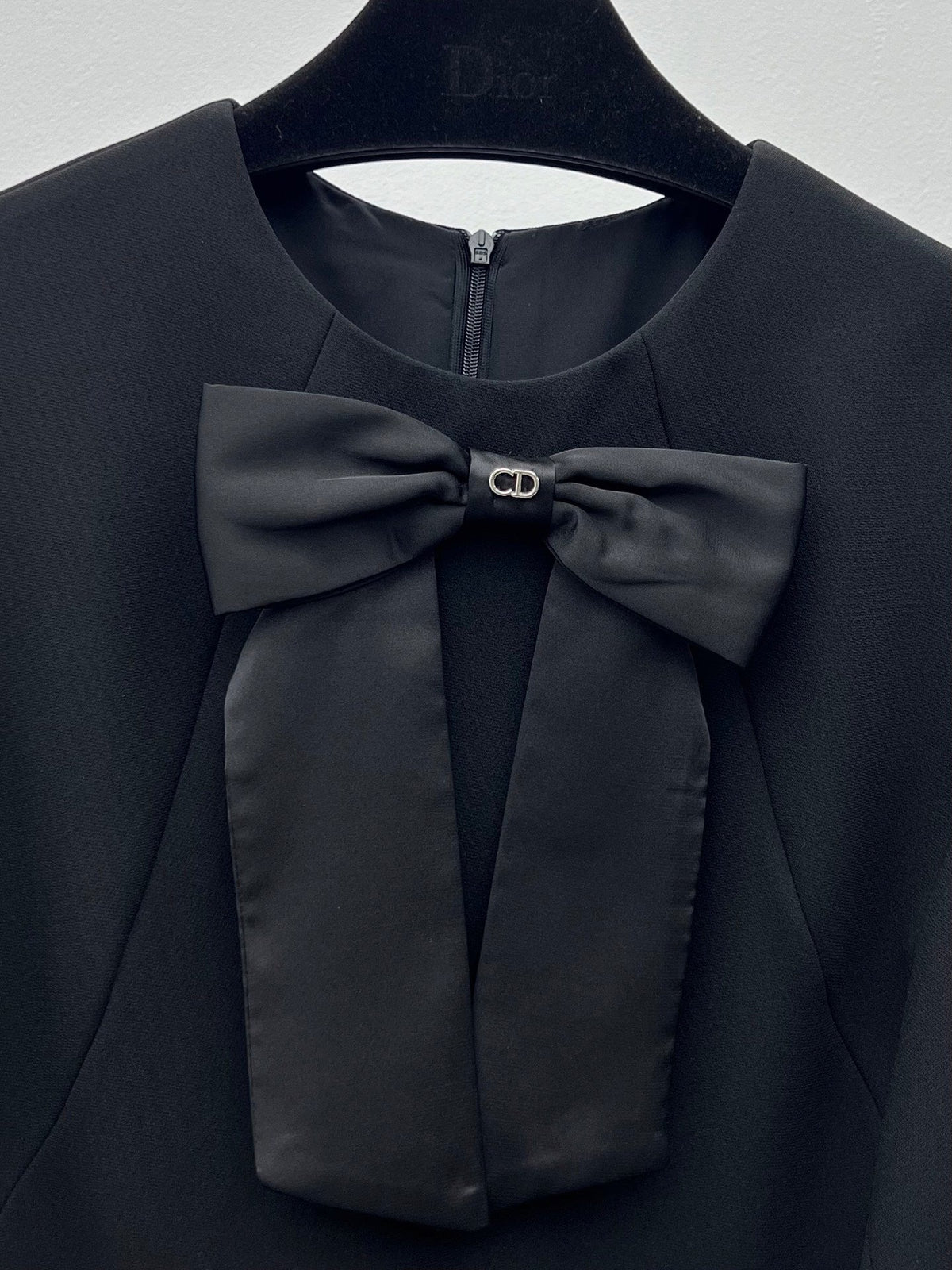 Dior 2026 Bow-Embellished Belt Dress Black Polyester 445444