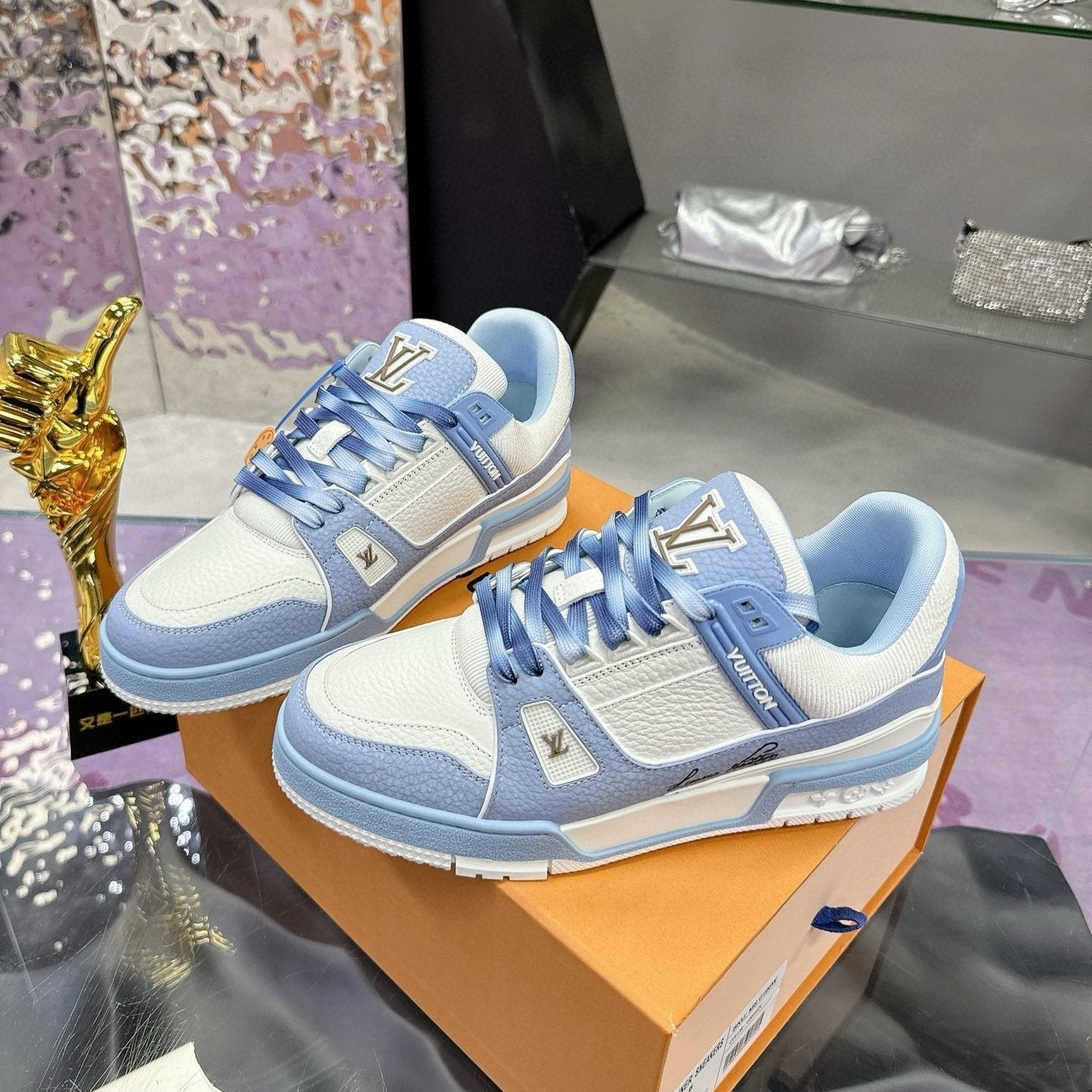 LV Trainer Sneaker Blue Cowhide