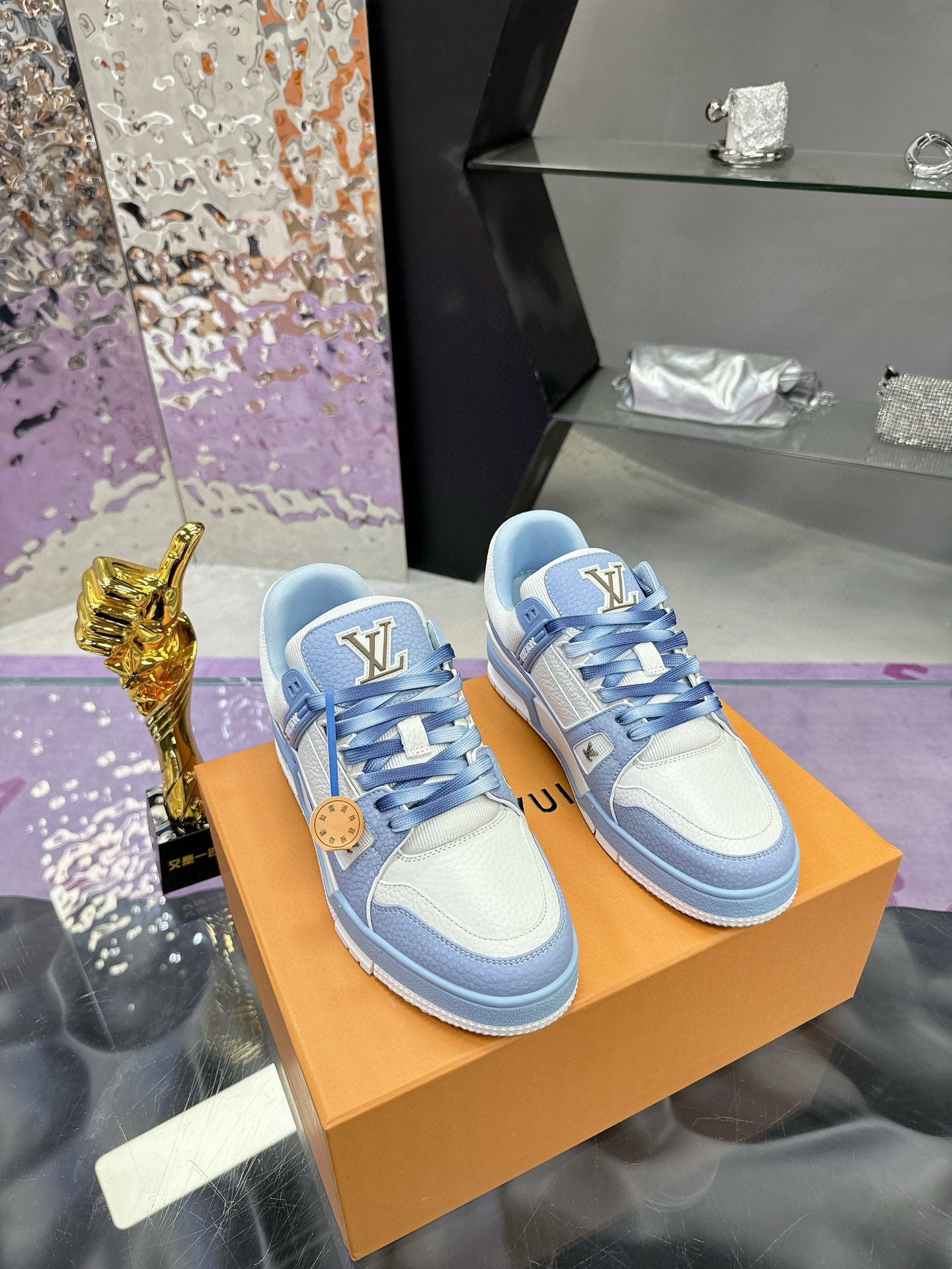 LV Trainer Sneaker Blue Cowhide