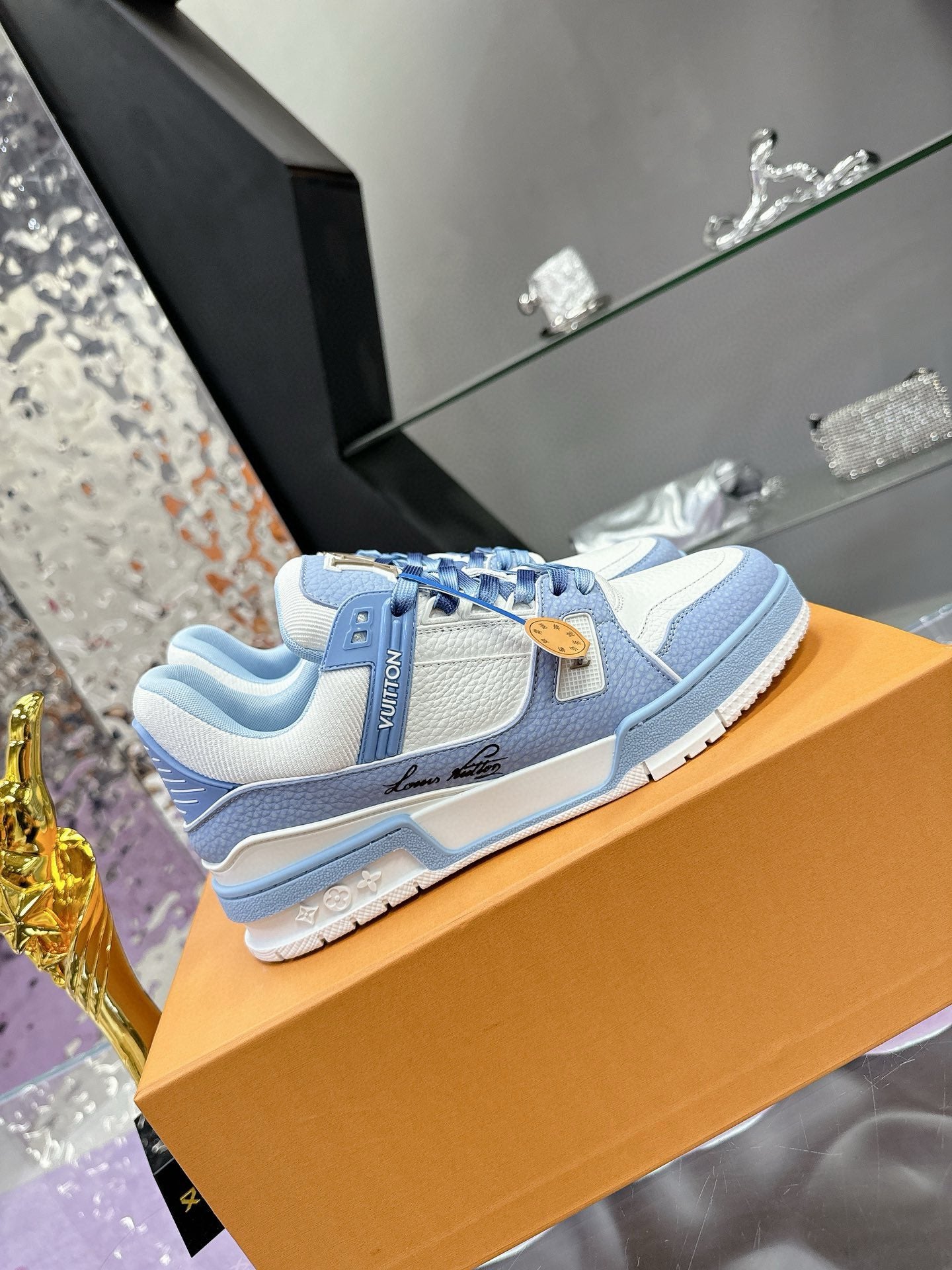 LV Trainer Sneaker Blue Cowhide