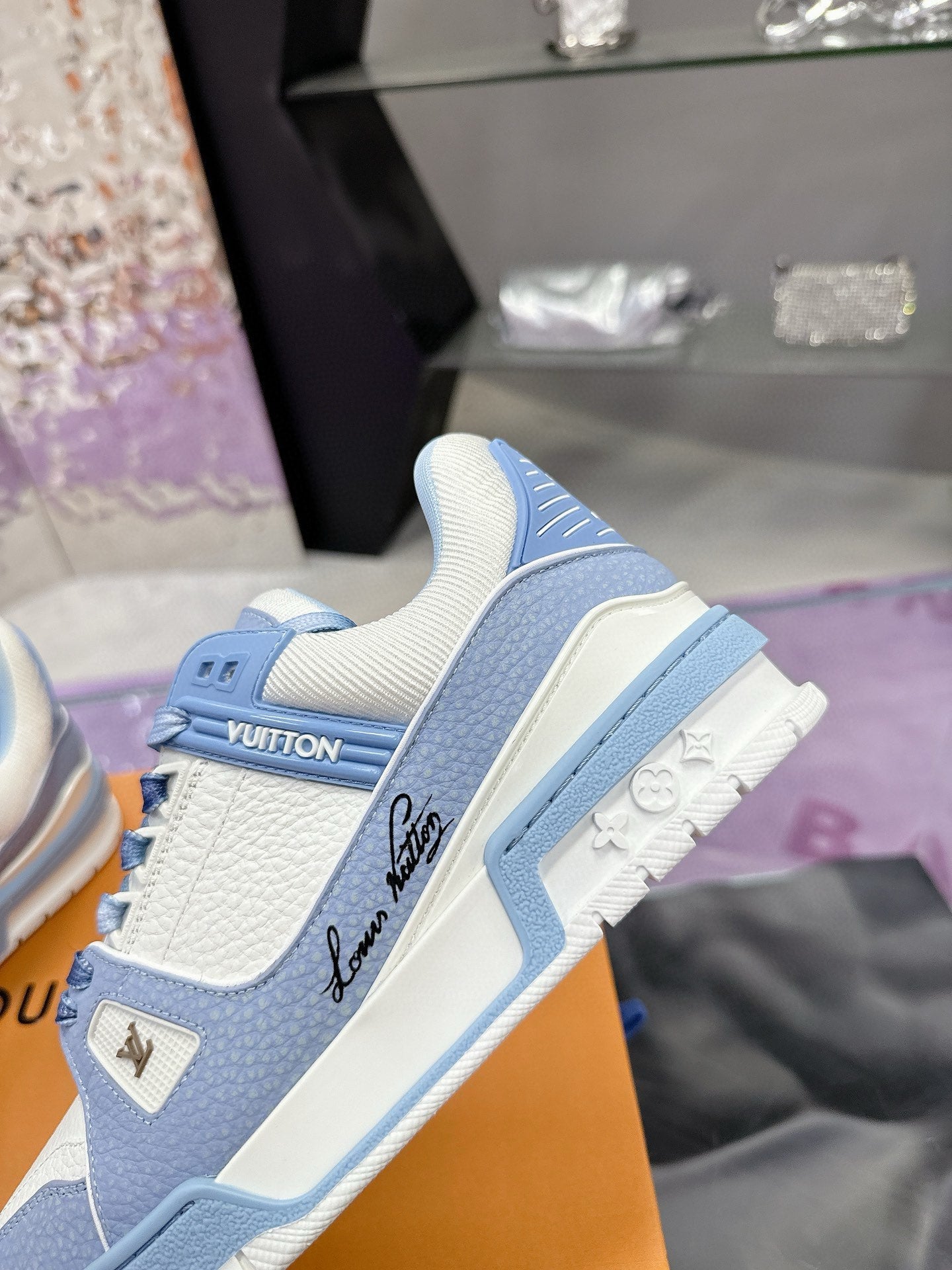 LV Trainer Sneaker Blue Cowhide