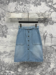 CD 25 Denim Skirt Light Blue Cotton