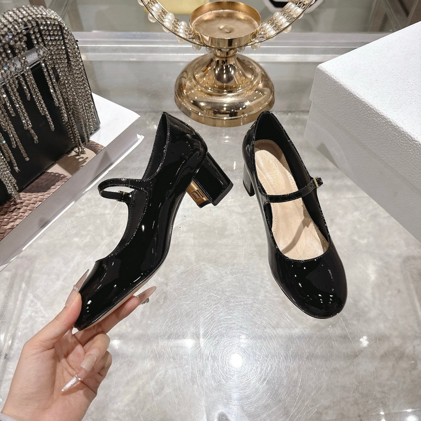 CD  26 Lolita High-Heeled 40 Black Patent Leather 592220