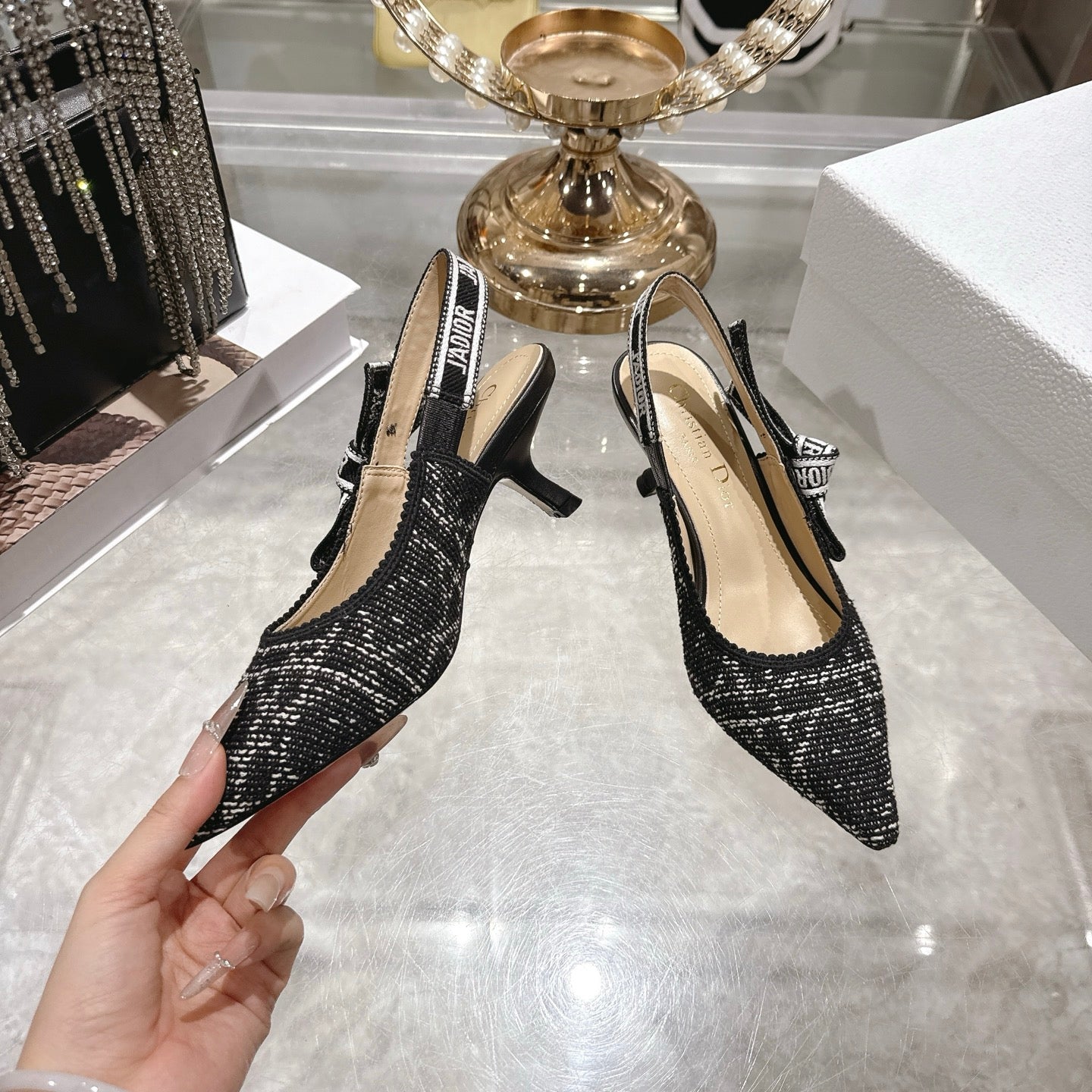 CD 26 Slingback 45mm Black Tweed 592237